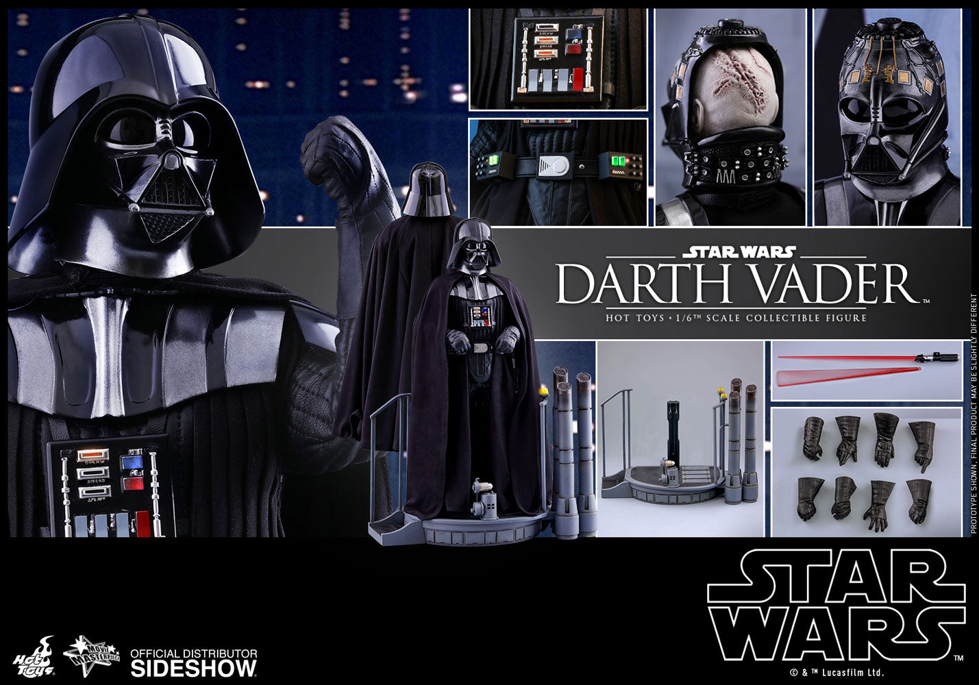 Hot Toys Star Wars Episode V The Empire Strikes Back Darth Vader 1/6 Scale Collectible Action Figure - Perfect for Display, Gift Giving & Star Wars Fans Collection