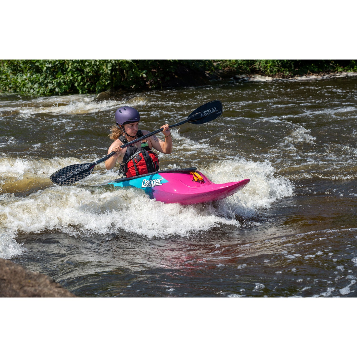 Aqua Bound Aerial Major Carbon Bent Shaft 1-Piece Kayak Paddle - Lightweight & Durable Kayaking Gear for Touring & Recreational Paddling