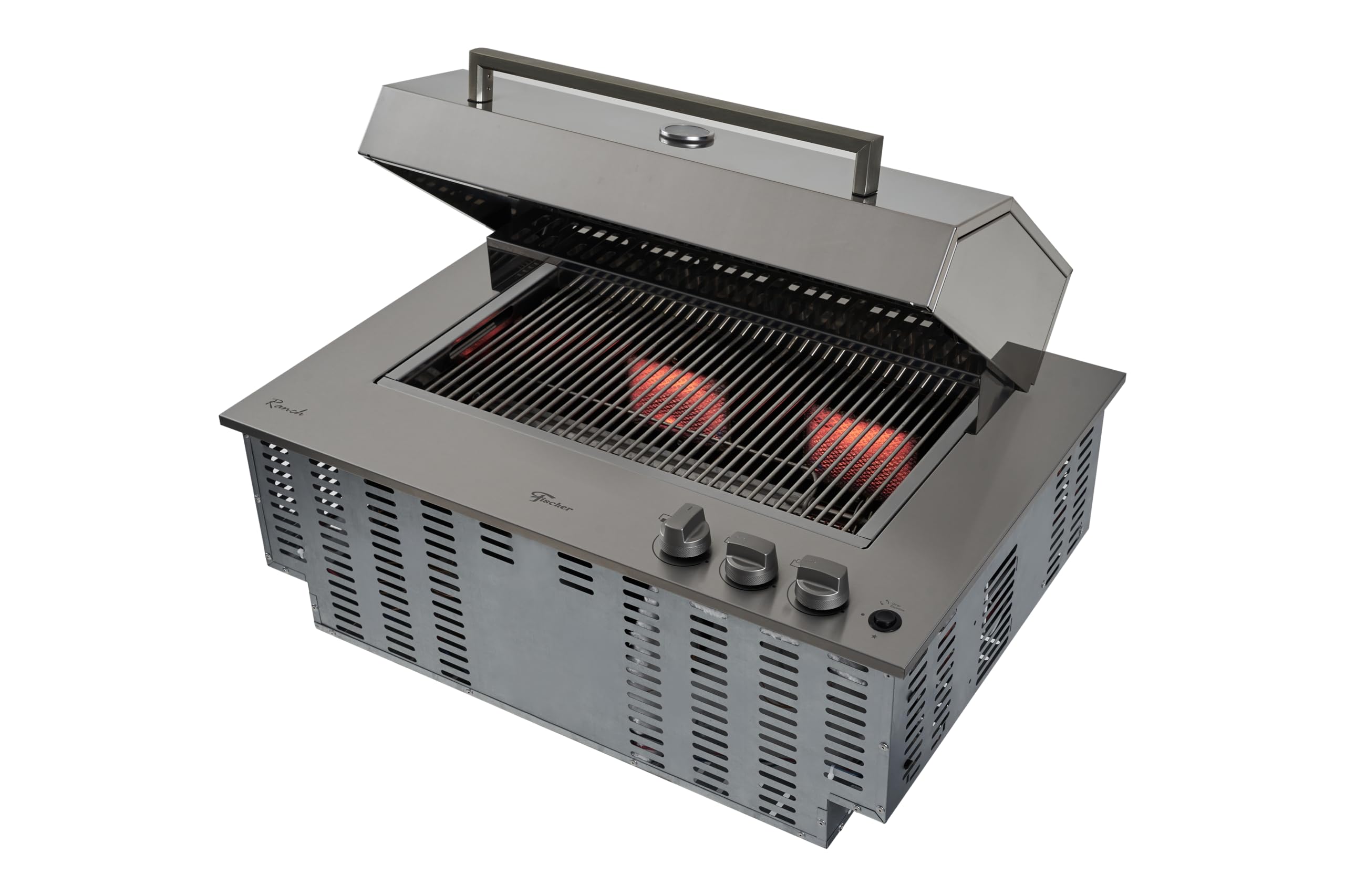 FISCHER 31200-83551 Gas Grill Cooktop with Rotisserie Spit - Outdoor BBQ Cooking for Backyard, Patio & Camping
