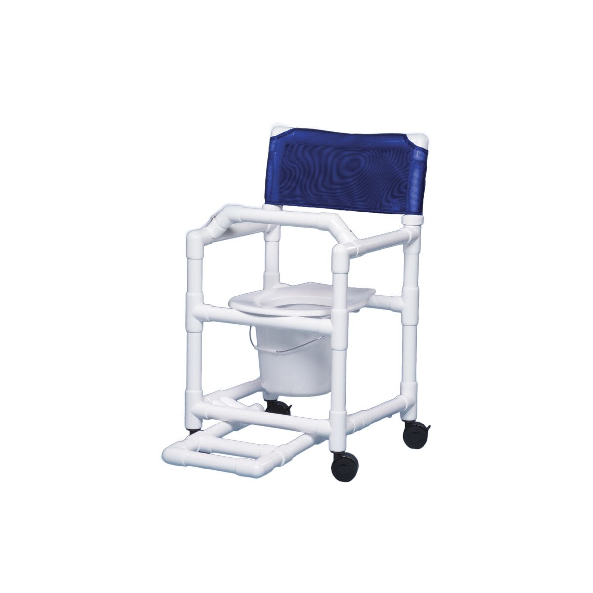 Shower Chair Commode with Adjustable Footrest & Safety Lap Bar - 17