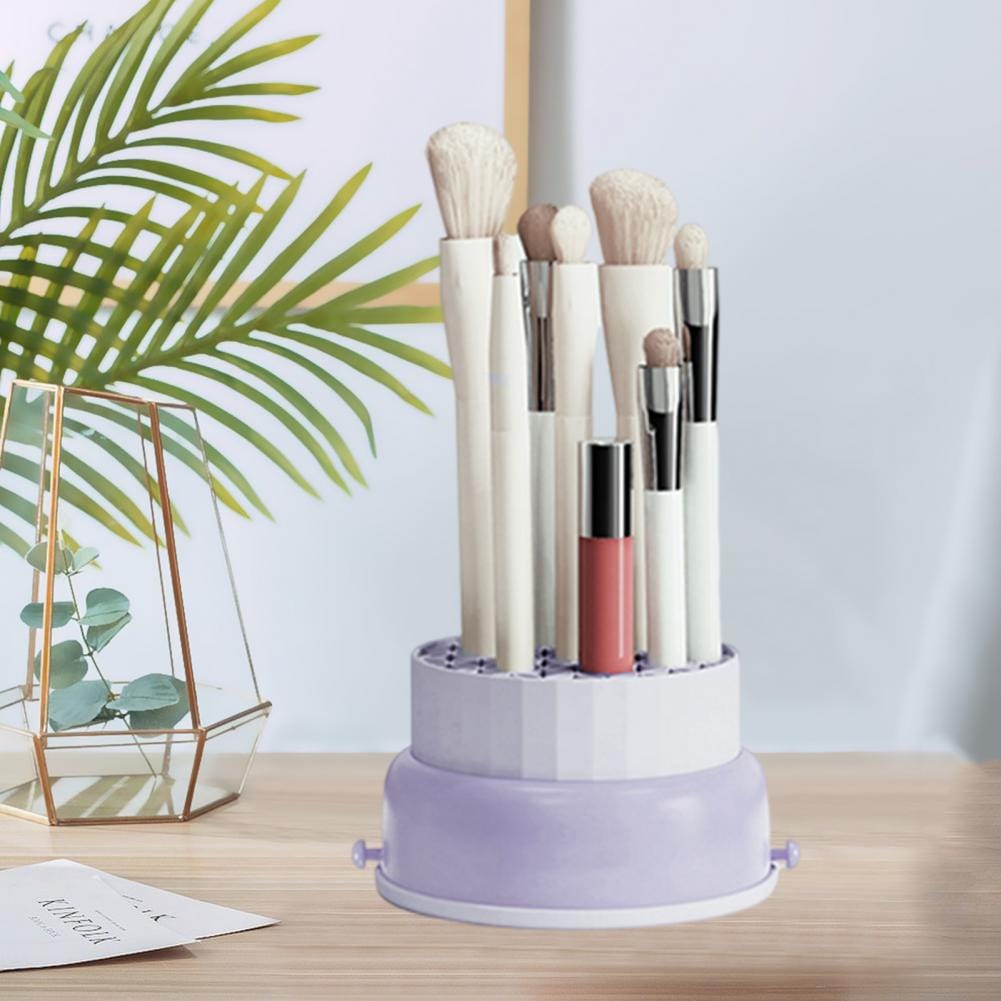 3 in 1 Makeup Brush Cleaner Set with Washing Sponge & Drying Basket - Portable Cosmetic Brush Cleaning Kit for Professional & Home Use (Beige) | Perfect for Salon, Travel & Daily Makeup Brush Maintenance