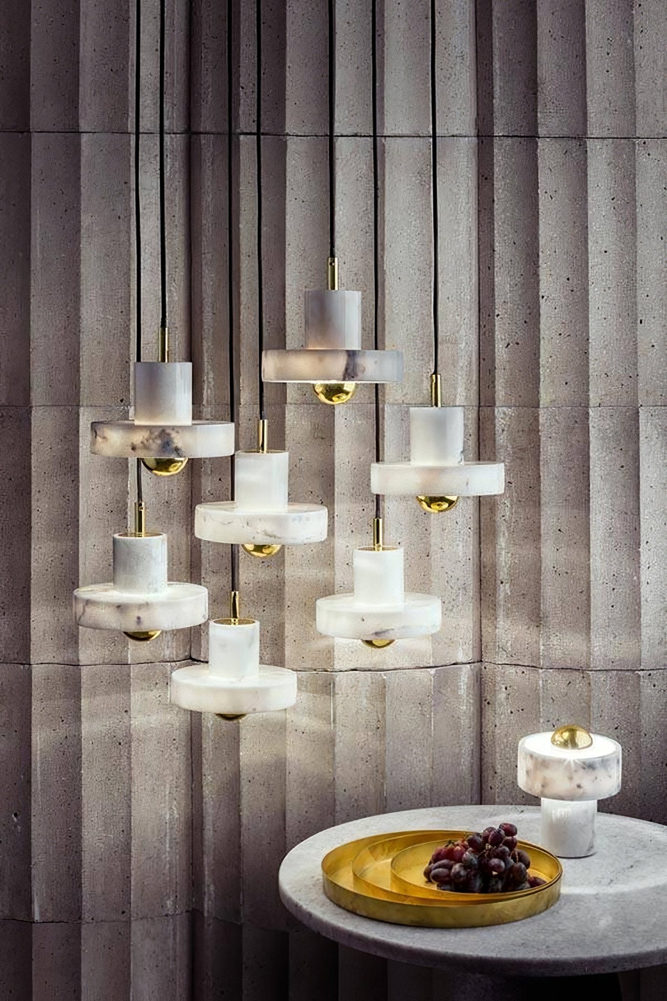 Marble Aura Pendant Lamp - Modern Glass Ceiling Light Fixture with Crystal Accents for Dining Room, Kitchen Island & Bedroom Lighting