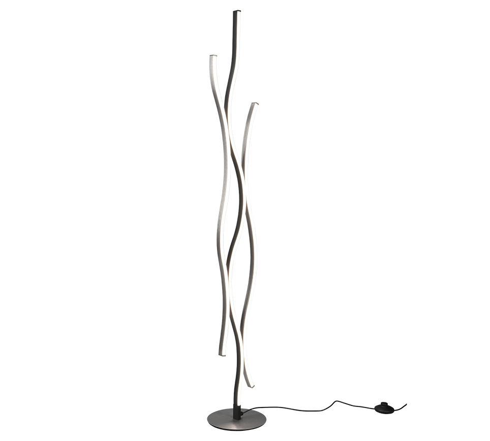 Blaze Modern LED Floor Lamp - Adjustable Brightness, Aluminum/Brass Finish - Perfect for Living Room, Bedroom, or Office Lighting