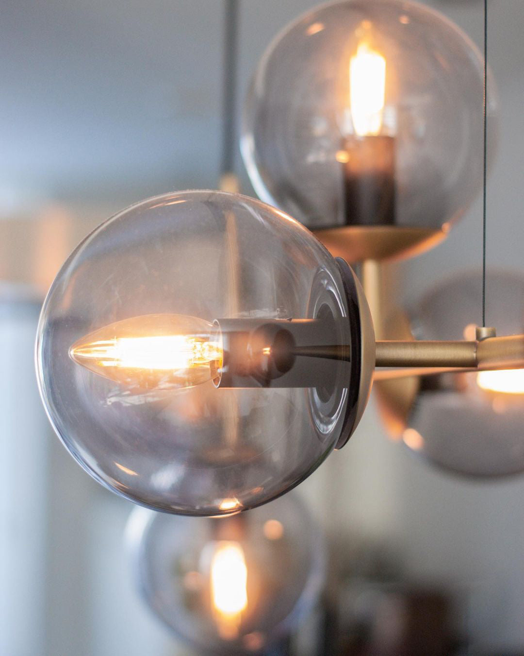 Modern Orb Chandeliers - Elegant Crystal Glass Ceiling Light Fixtures for Dining Room, Bedroom & Living Room Decor