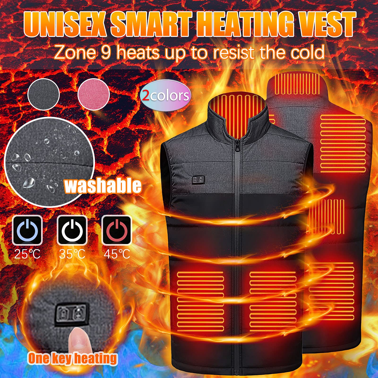 Lightweight USB Heated Vest for Women - Electric Heating Jacket with USB Charging for Outdoor Activities, Hiking, and Winter Sports (Batteries Not Included)