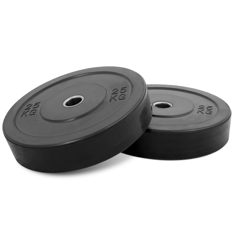 XLR8 Black Bumper Plates - Olympic Weightlifting Plates for CrossFit, Home Gym & Strength Training - Durable Rubber Coated for Drop Protection & Noise Reduction - Perfect for Deadlifts, Squats & Power Cleans