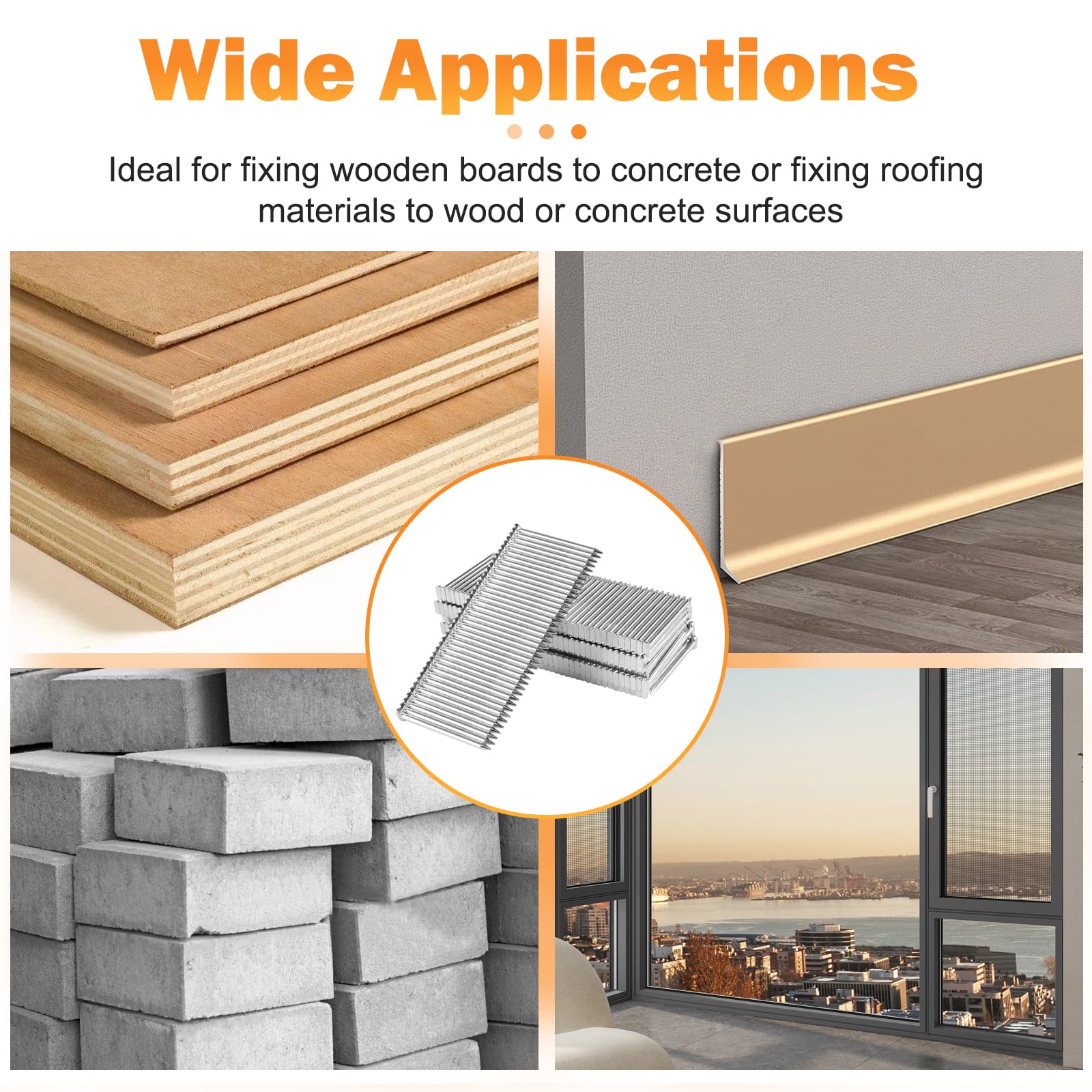 14 Gauge 3/4-Inch (18mm) Concrete Nails 800PCS/Box - Heavy Duty T Nails for Truss Building, Construction Framing, Concrete Nailing & DIY Projects | Perfect for Wood to Concrete Fastening, Roofing, and Structural Framing