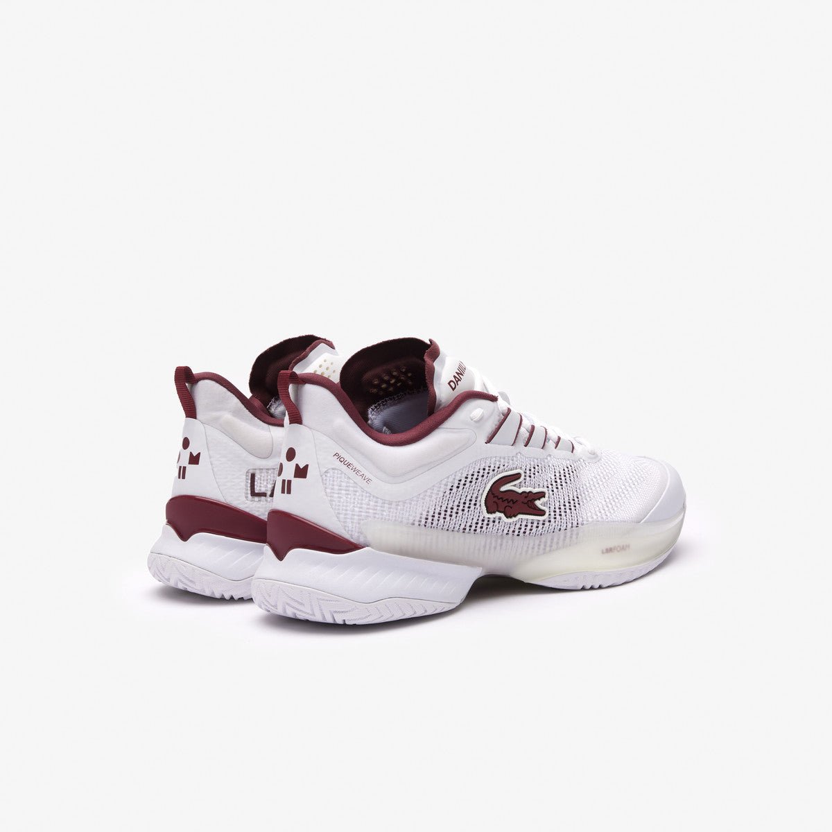 Lacoste AG LT23 Ultra Medvedev Men's Tennis Shoes - White & Burgundy | Lightweight Performance Sneakers for Tennis & Casual Wear
