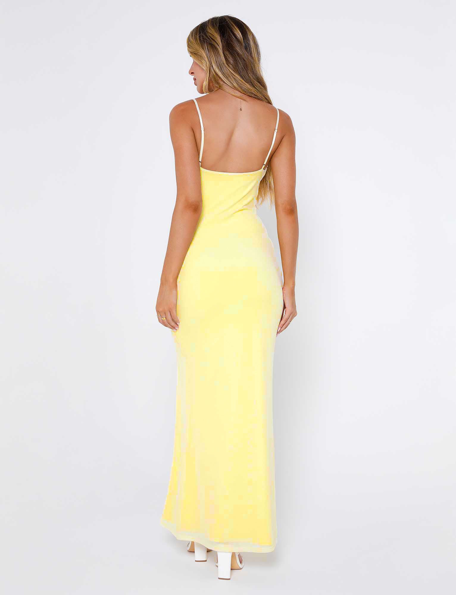 MIARA DRESS - Women's Floral Summer Dress in Pale Yellow & Citrus Yellow | Lightweight Breathable Fabric for Beach, Vacation, and Casual Wear