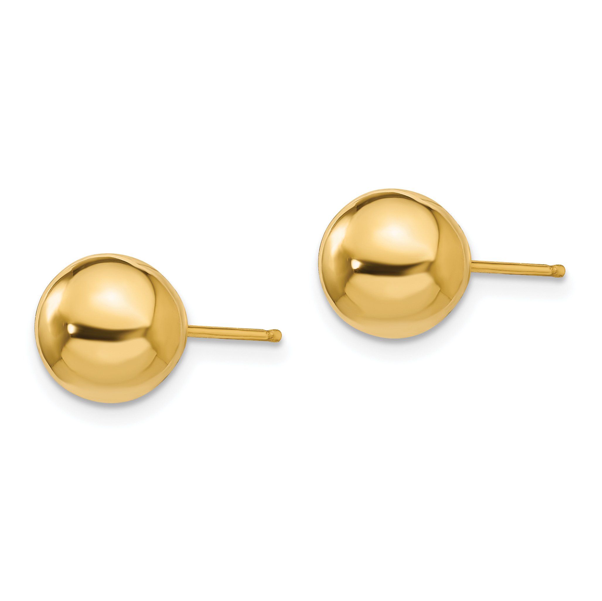 14K Solid Yellow Gold 8mm Ball Stud Earrings for Women - Hypoallergenic Luxury Jewelry Gift for Her - Perfect for Everyday Wear, Parties & Special Occasions
