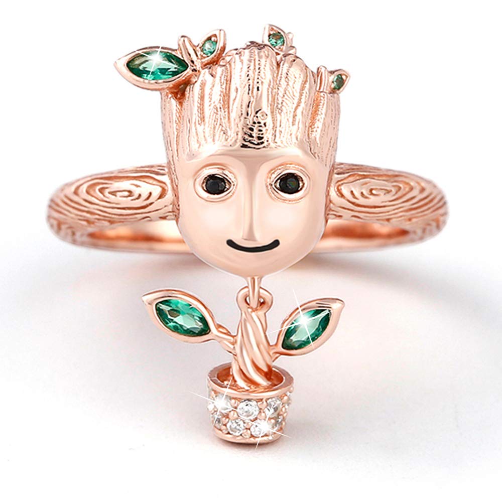 Jeulia Tree Man Rings for Women & Men - 925 Sterling Silver Halloween Rings with Cubic Zirconia - Romantic Jewelry Gift for Teen Girls & Boys - Perfect for Movie Fans, Cosplay & Gothic Fashion Accessories