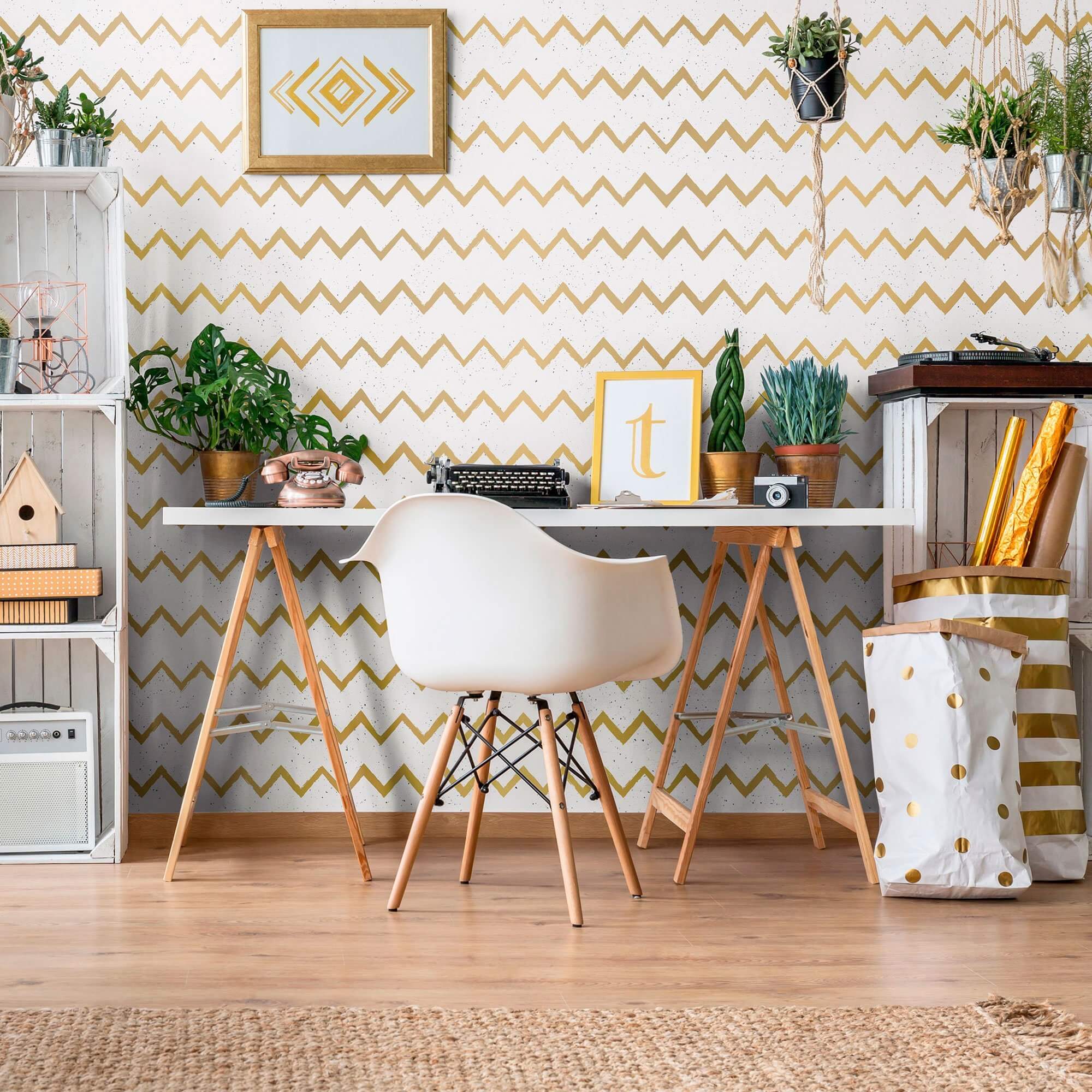 Yellow Stripes Peel and Stick Removable Wallpaper for Teens - Self-Adhesive Decorative Wall Covering - Perfect for Bedroom, Dorm Room, and Nursery Decor