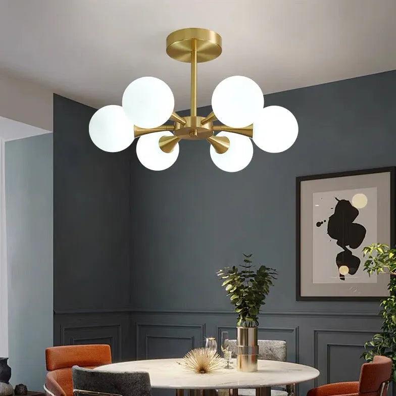 Elegant Spherical Gold Metal Chandelier for Dining Room - Perfect for Modern & Classic Home Decor, Wedding Venues, Restaurants