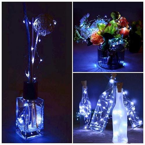 3 Ft 10 Super Bright Cool White LED Solar Powered Wine Bottle Lights with Cork - DIY Fairy String Lights for Home, Wedding, Party Decoration - Perfect for Outdoor Patio, Garden, and Backyard Lighting