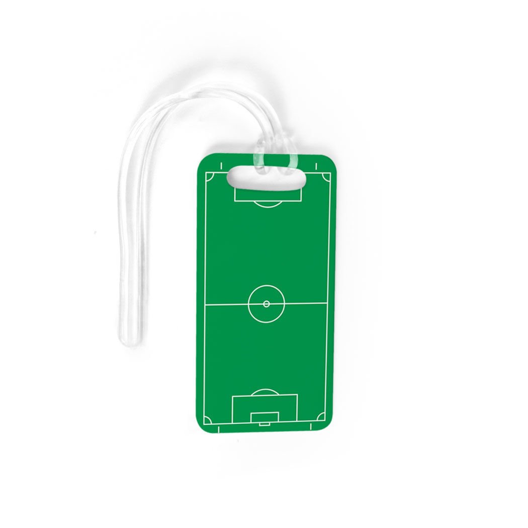 ChalkTalkSPORTS Soccer Luggage Tag & Bag Tag with Standard Field Lines - Perfect for Soccer Players, Travelers & Sports Fans