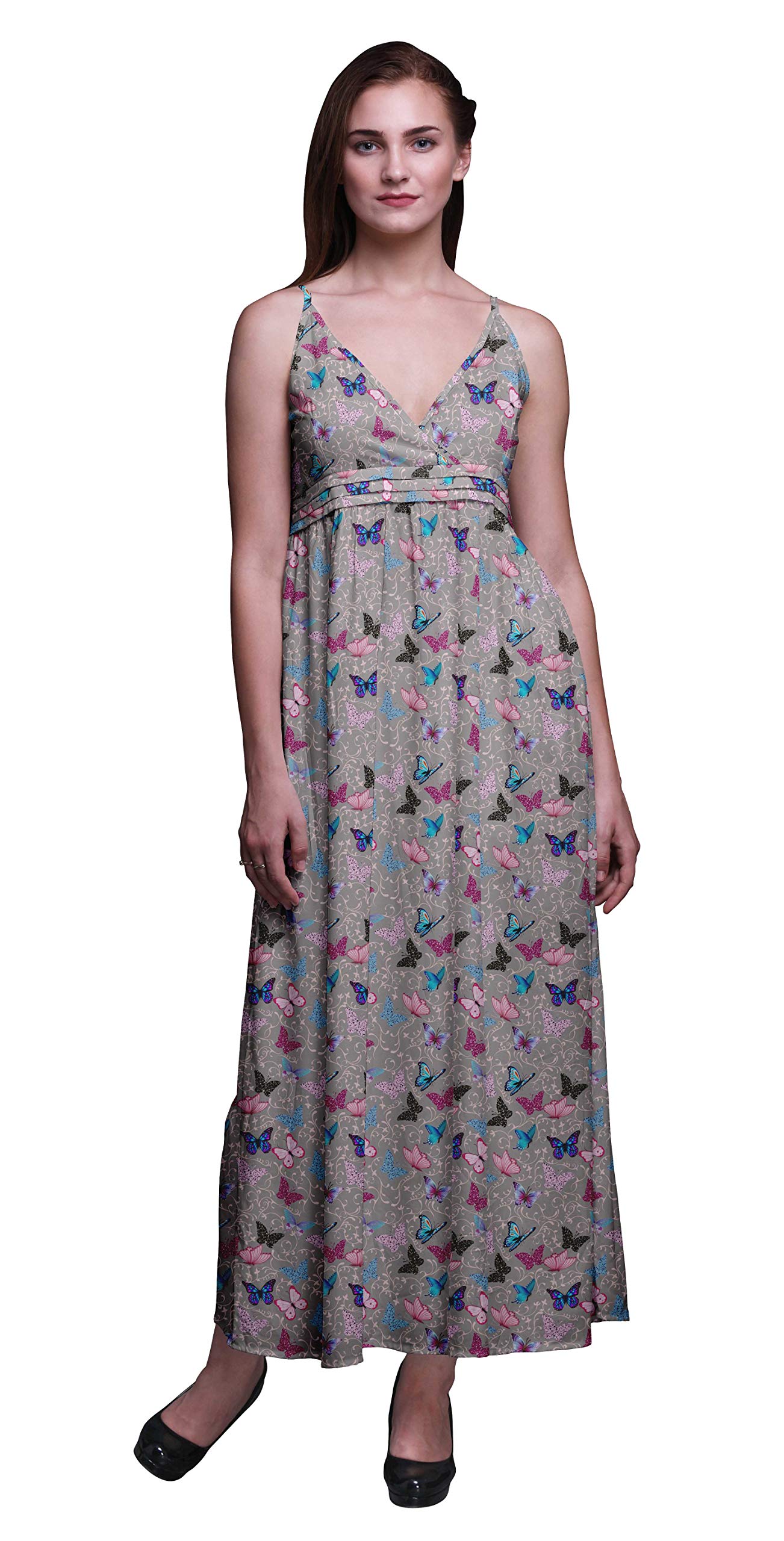Bimba Women's Printed Sleeveless Bohemian Maxi Dress - Strappy Summer Beach Cover Up for Vacations, Pool Parties & Tropical Getaways