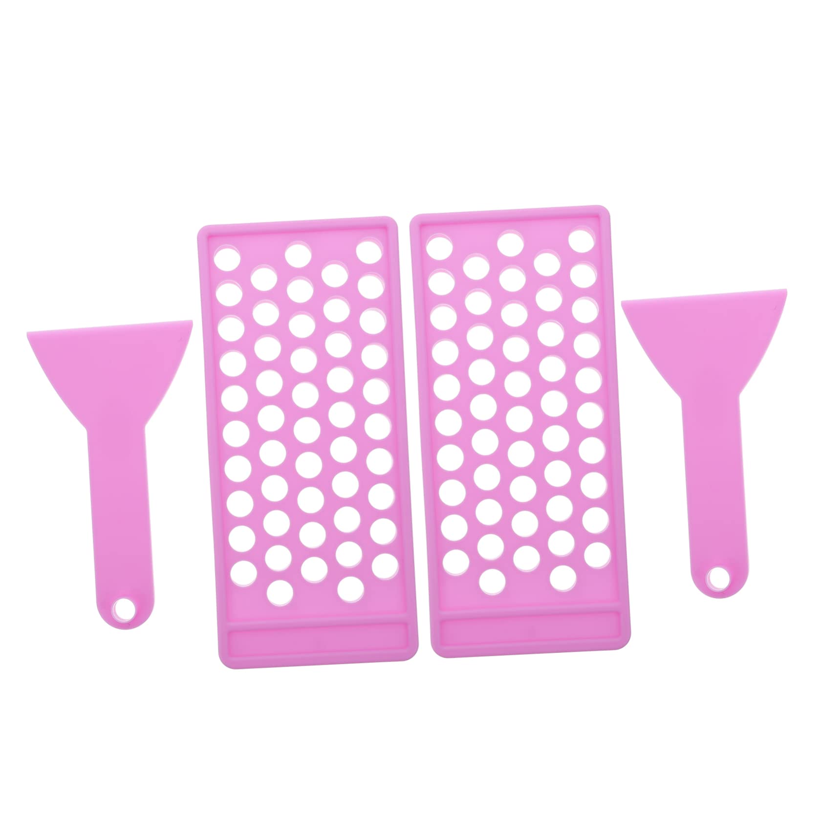 2 Sets Lipstick Filling Tray Spatula DIY Kit - 50 Hole Lip Gloss Molds for Homemade Cosmetics, Makeup Artist Tools - Perfect for Lipstick Making, Beauty Salon & Home Use