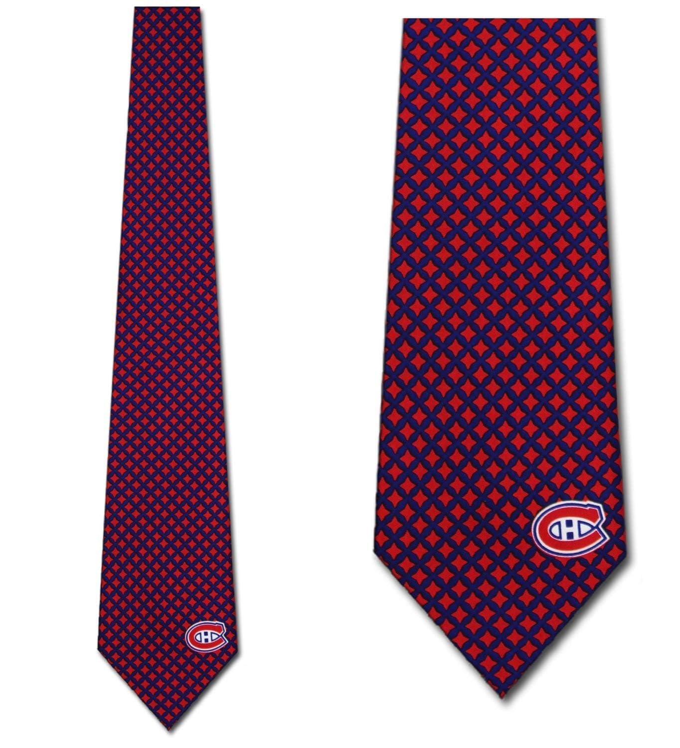 Eagles Wings Canadiens Men's Hockey Diamond Necktie - Stylish NHL Hockey Fan Accessory for Games, Parties & Formal Events