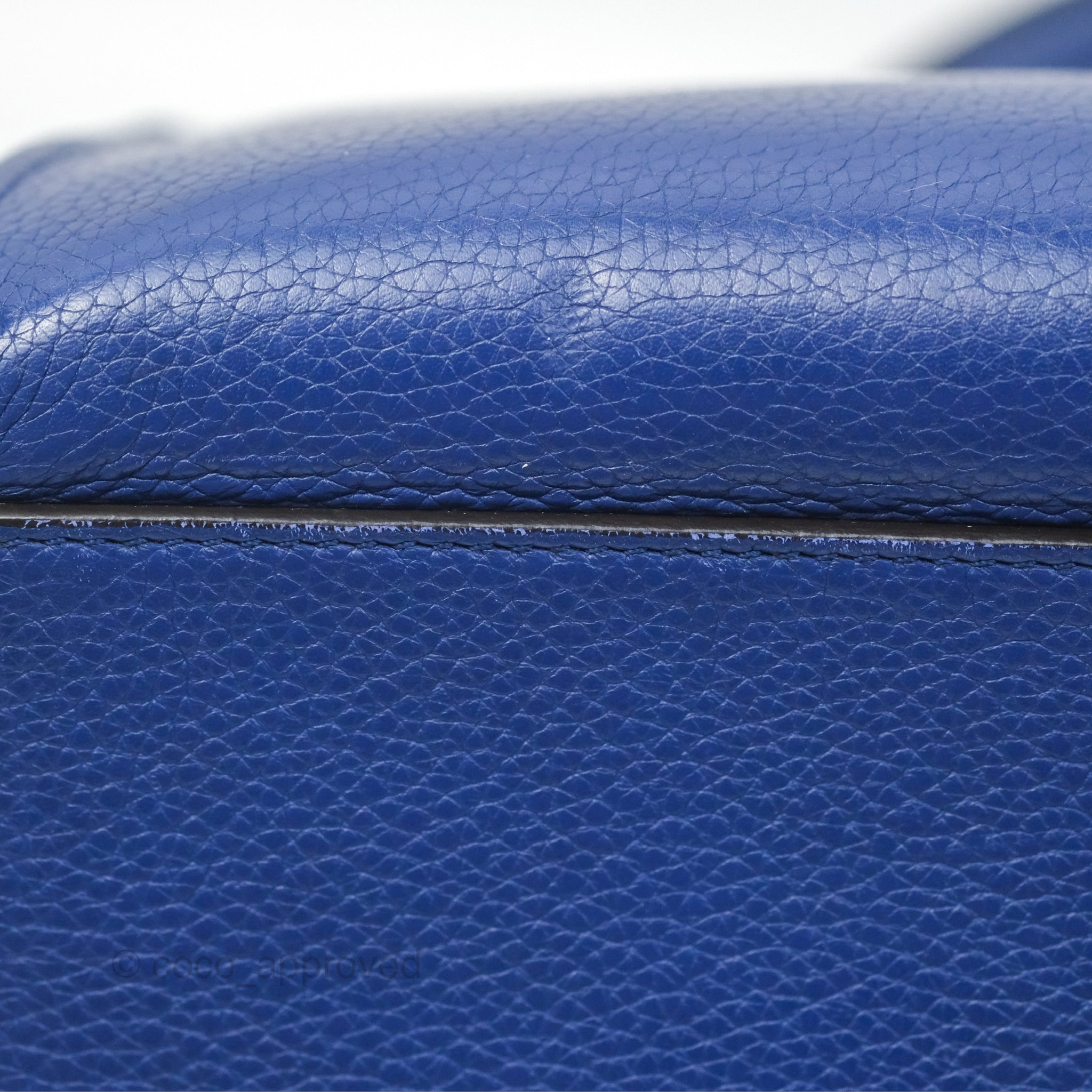 Celine Small Sleek Trapeze Handbag in Blue Calfskin Leather - Perfect for Work, Travel & Everyday Luxury