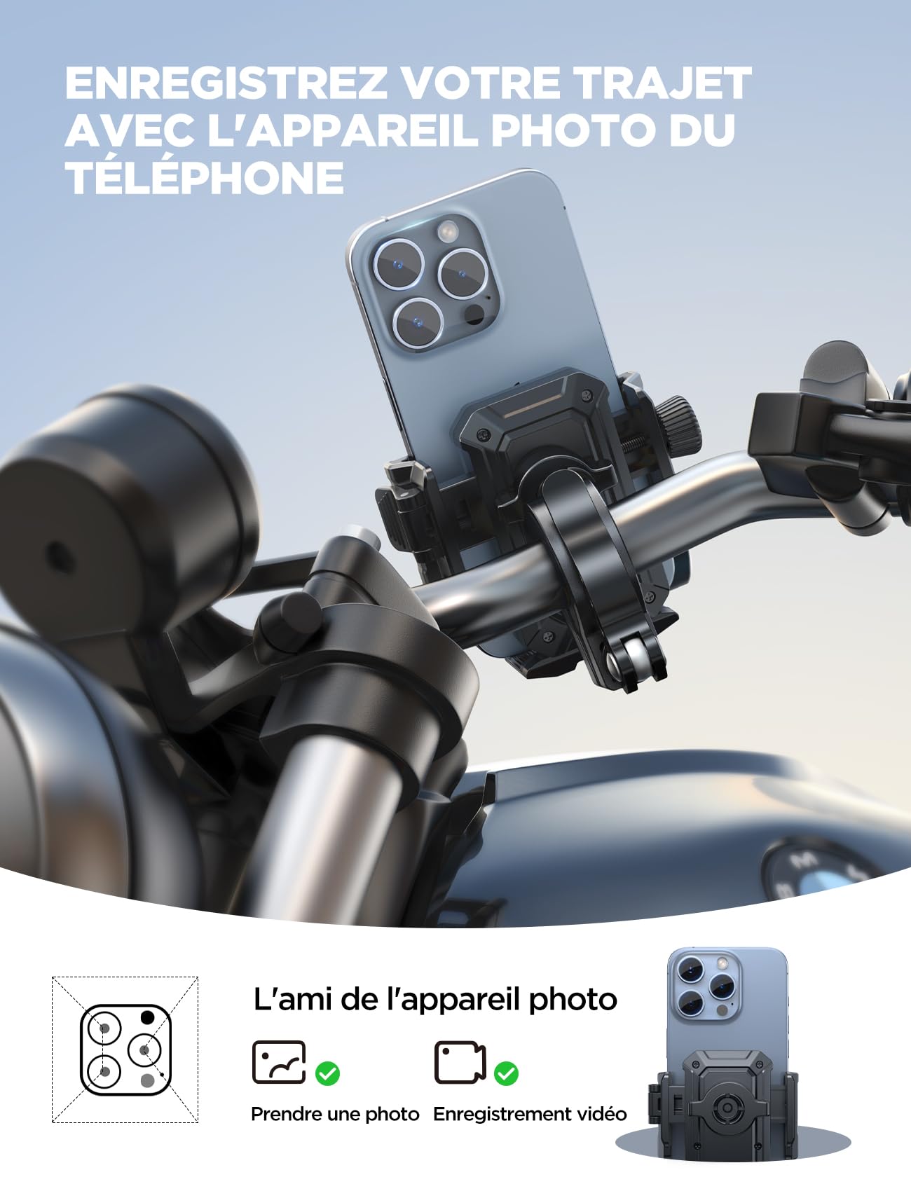 JOYROOM 2025 Bike Phone Holder - Universal Adjustable Bicycle Phone Mount for iPhone 16/15/14/13/12 Pro Max Plus, Samsung S24/S23, Smartphones 4.7