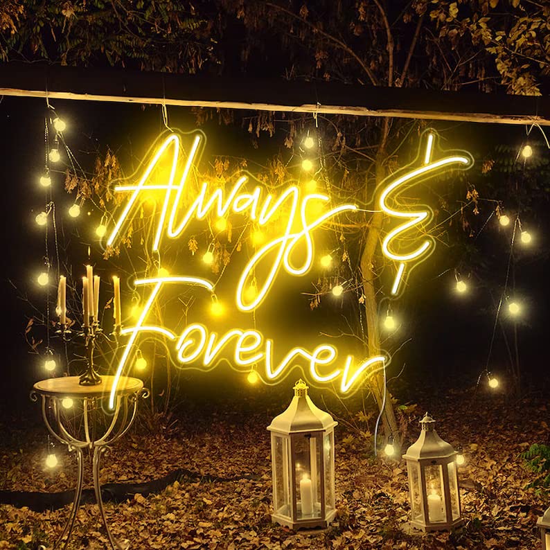 Custom LED Neon Signs - Personalized Wedding & Last Name Wall Decor - 2 Line Text up to 36