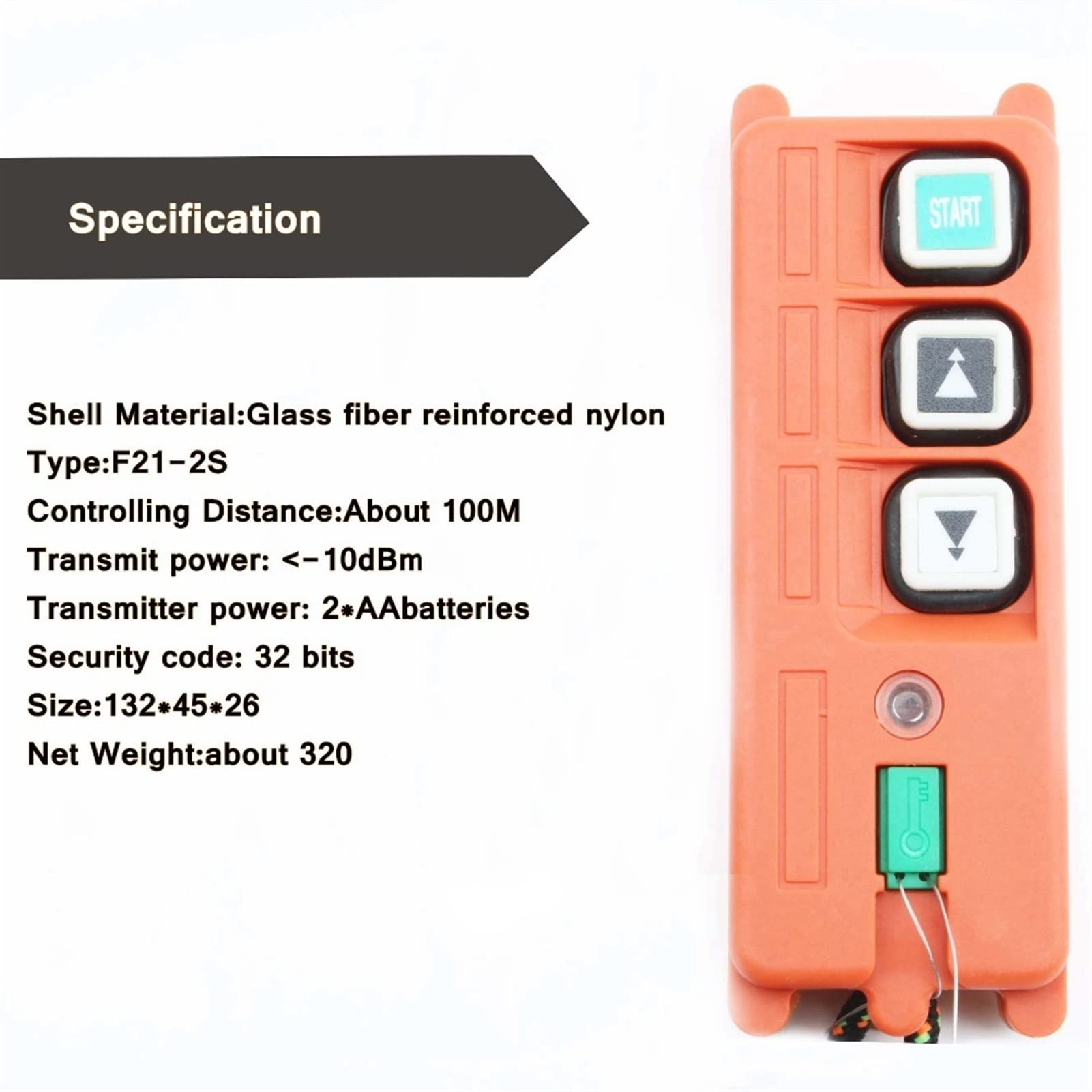 Wireless Industrial Remote Controller for Electric Hoist & Winding Engine - UHF 425-446Mhz, AC 110V - F21-2S Radio Switch for Sandblasting & Heavy Machinery Operations