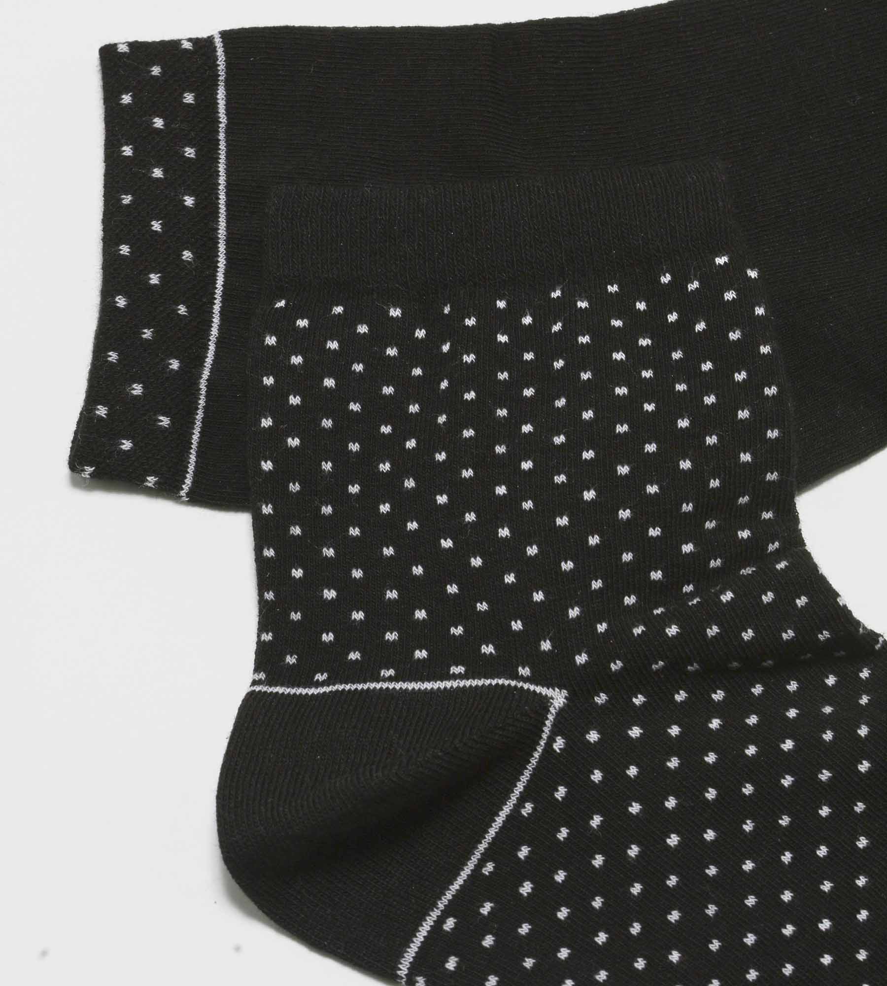 Organic Cotton Polka Dot Women's Socks 2-Pack - Black - Comfortable & Breathable for Everyday Wear, Workouts & Casual Outfits