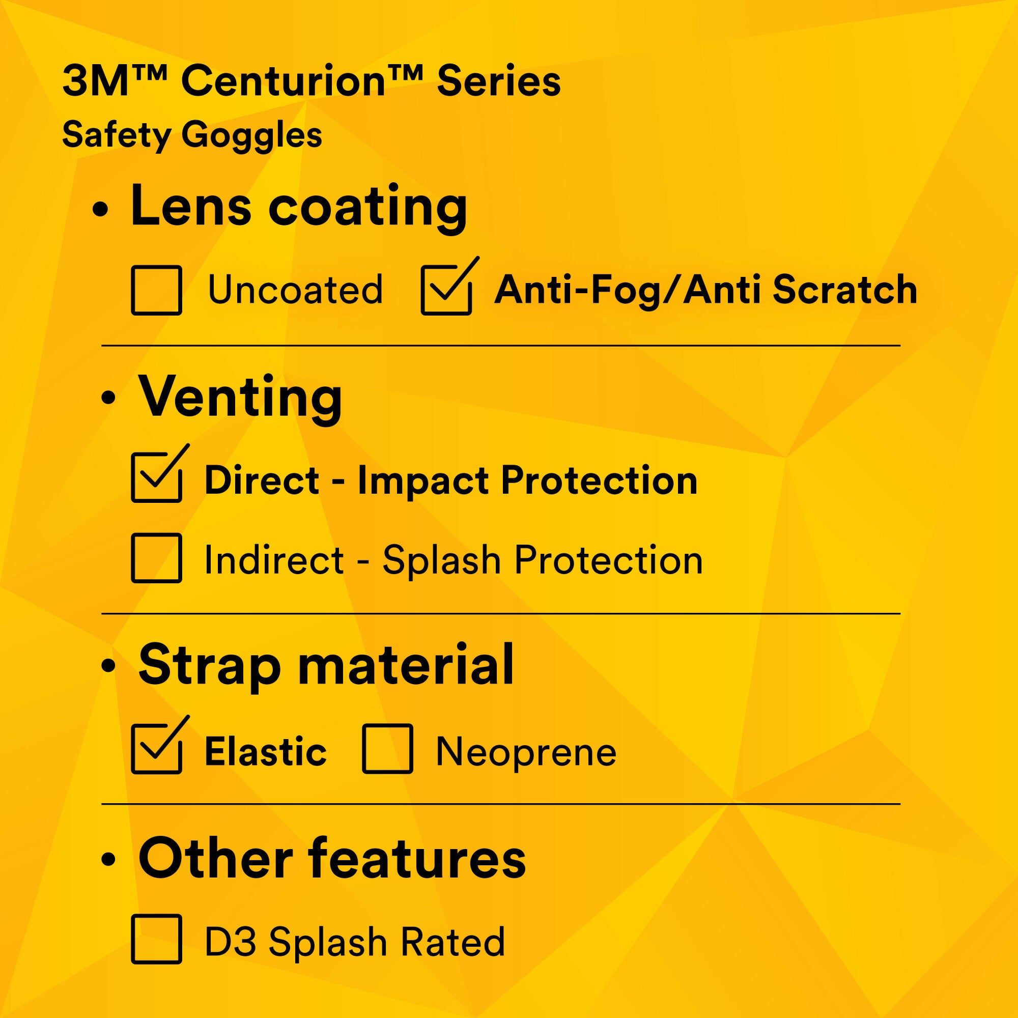 3M Centurion Impact Safety Goggles 452AF with Anti-Fog Clear Lens - Protective Eyewear for Construction, Lab Work & DIY Projects