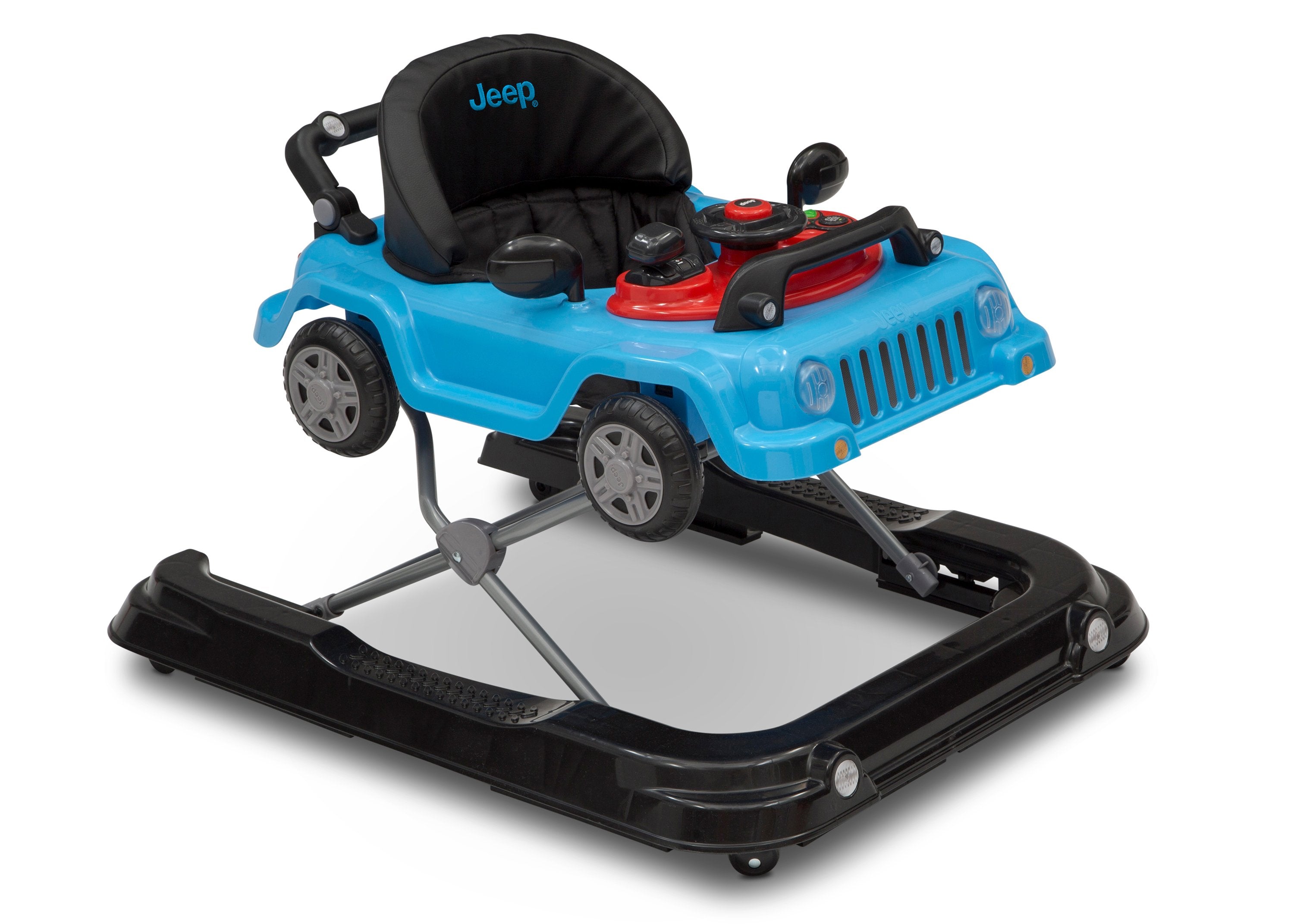 Jeep® Classic Wrangler 3-in-1 Adjustable Baby Walker - Convertible Infant to Toddler Walker with Music & Lights - Perfect for Learning to Walk, Indoor Play & First Birthday Gifts