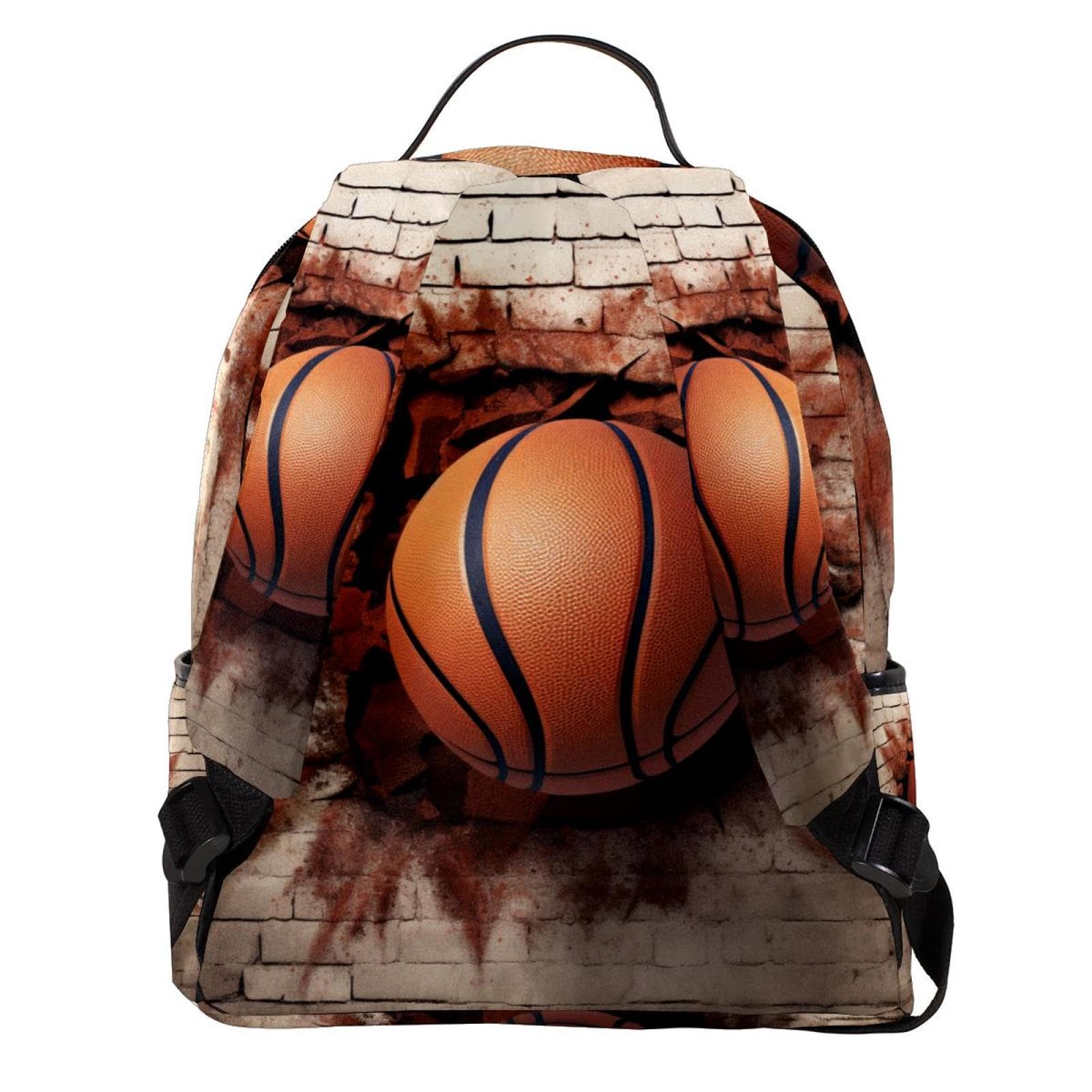 Men's & Women's Travel Backpack with 3D Basketball Pattern - Durable Carry-On Backpack for Gym, School, Hiking & Outdoor Adventures