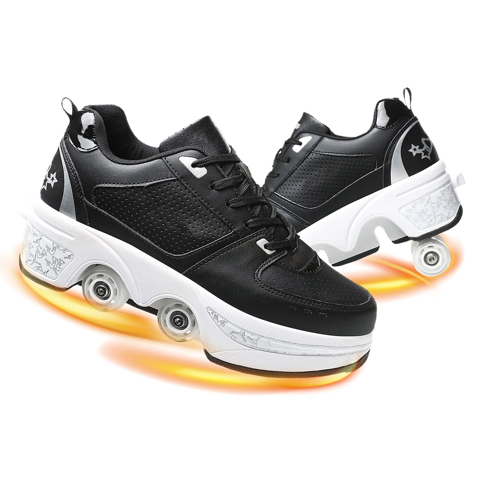 NNZZY Unisex Roller Shoes with Pop-Out Wheels - Automatic Walking & Skating Shoes with Invisible Pulley for Adults & Kids | Perfect for Commuting, Fitness & Outdoor Fun