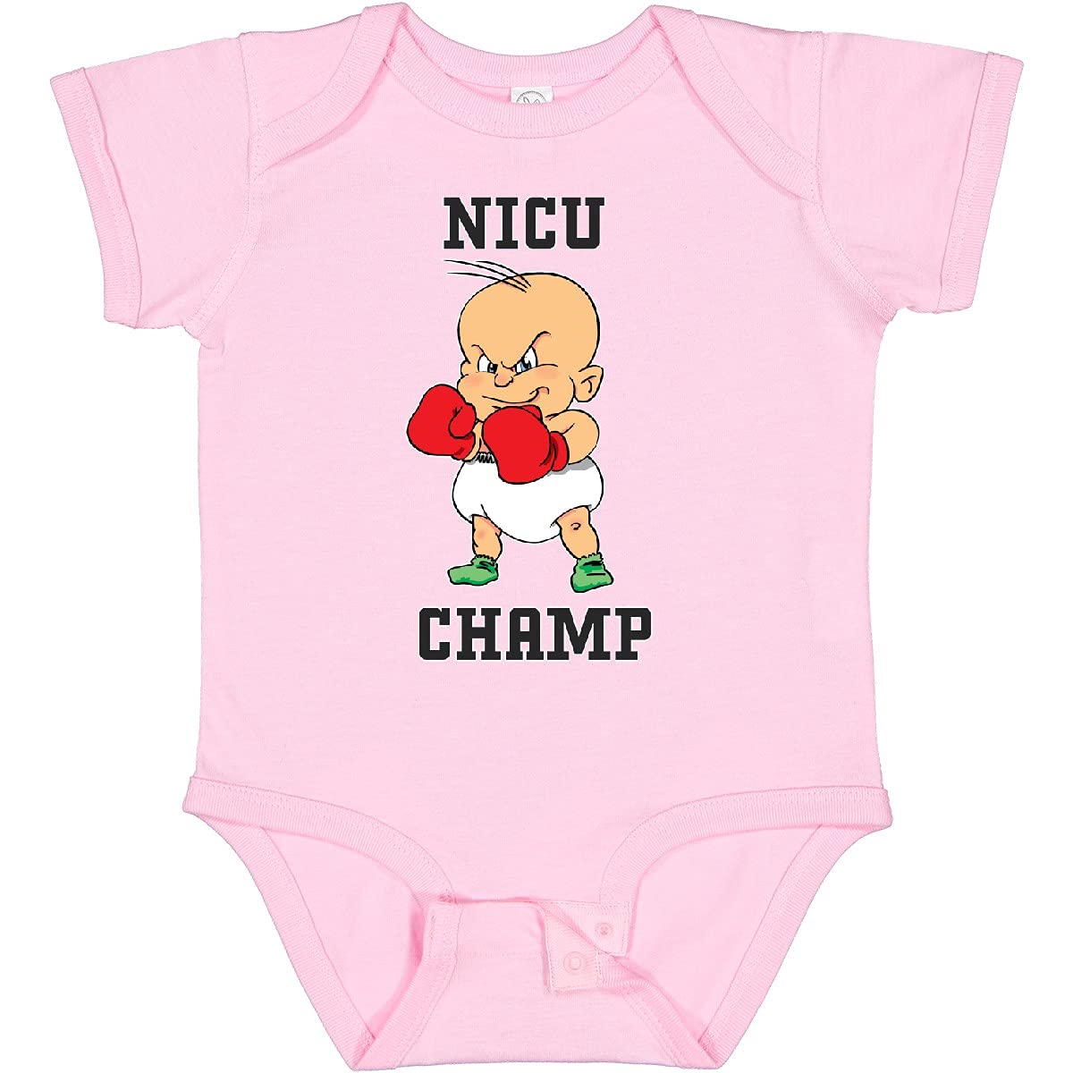 Inktastic NICU Champ Baby Boxer Bodysuit - Soft Cotton Infant Onesie for Newborns & Preemies - Perfect for NICU Graduates, Baby Showers & Hospital Photo Shoots