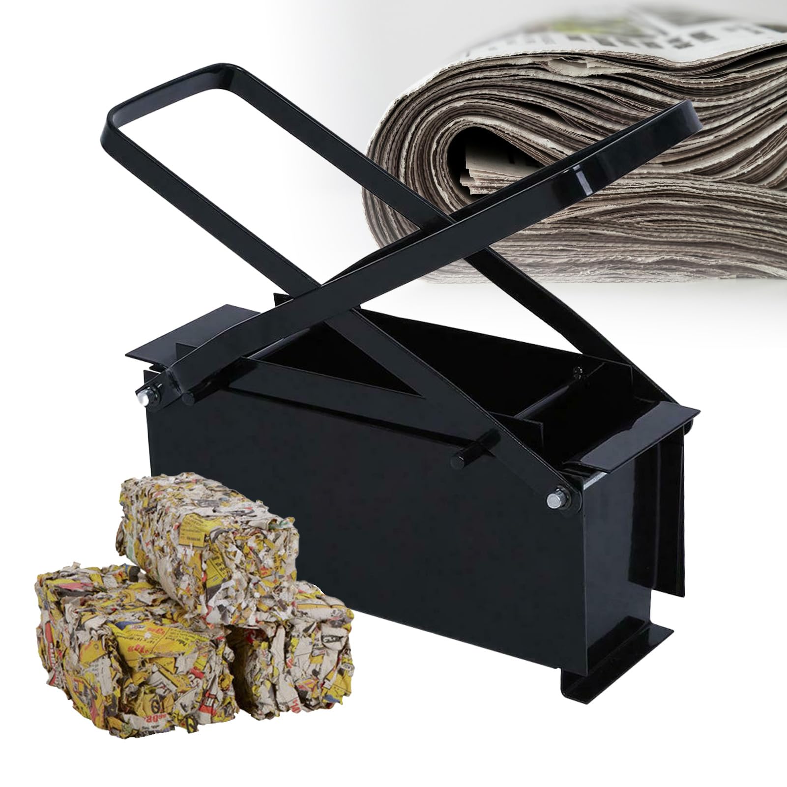 Alvinlite Manual Paper Log Briquette Maker - DIY Recycled Newspaper Press for Fire Bricks | Eco-Friendly Heating Fuel for Wood Stoves & Fireplaces | Compact 10x5x3.2 Inch Home Tool for Sustainable Living & Camping