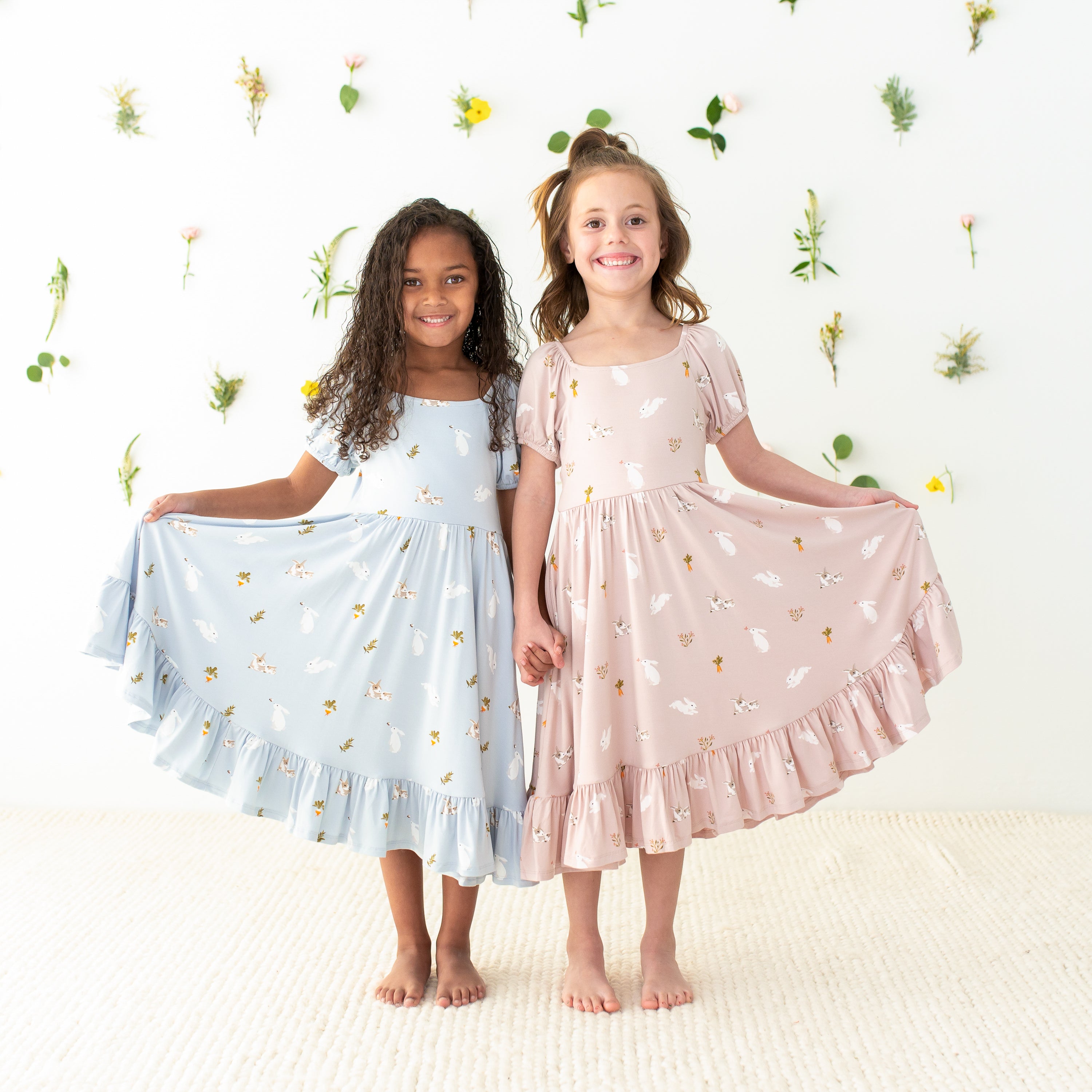 Elegant Puff Sleeve Twirl Dress for Women - Flowy Ice Rabbit Print Summer Dress | Perfect for Weddings, Parties & Special Occasions