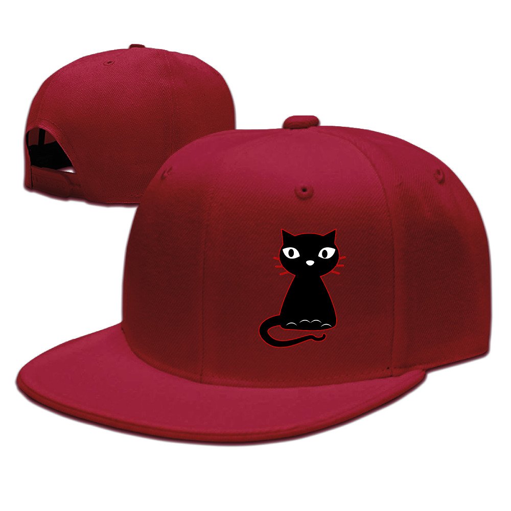 Stylish Unisex Cat Print Snapback Baseball Cap - Adjustable Red Hat for Men & Women | Perfect for Casual Wear, Street Fashion & Outdoor Activities