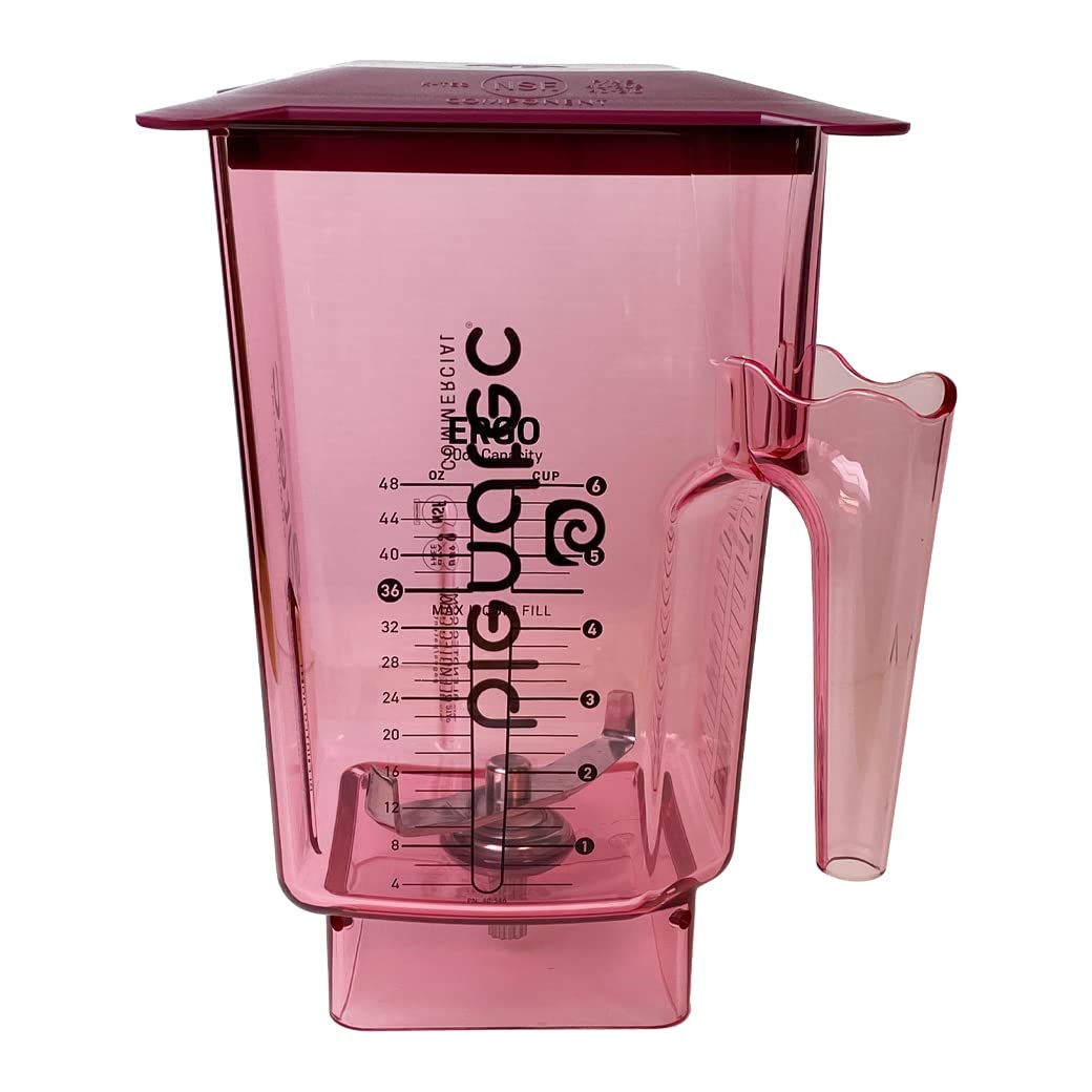 Blendtec Wildside+ Ergo Commercial Blender Jar - 64 oz Red with Red Hard Lid - Perfect for Smoothies, Juices & Food Prep in Restaurants & Kitchens