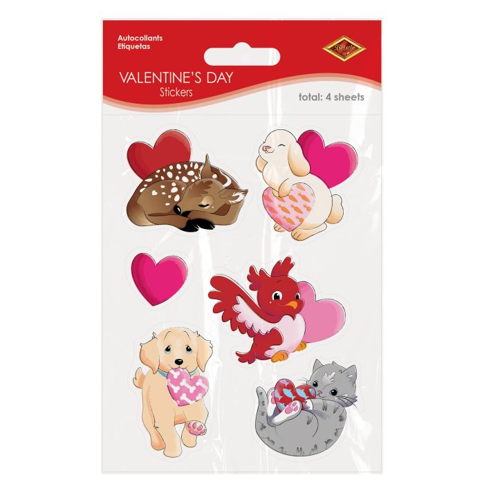 12 Packs Beistle Valentine's Day Stickers 4/Pack - 48 Count Heart Stickers for Kids, Classroom, Scrapbooking & Party Decorations