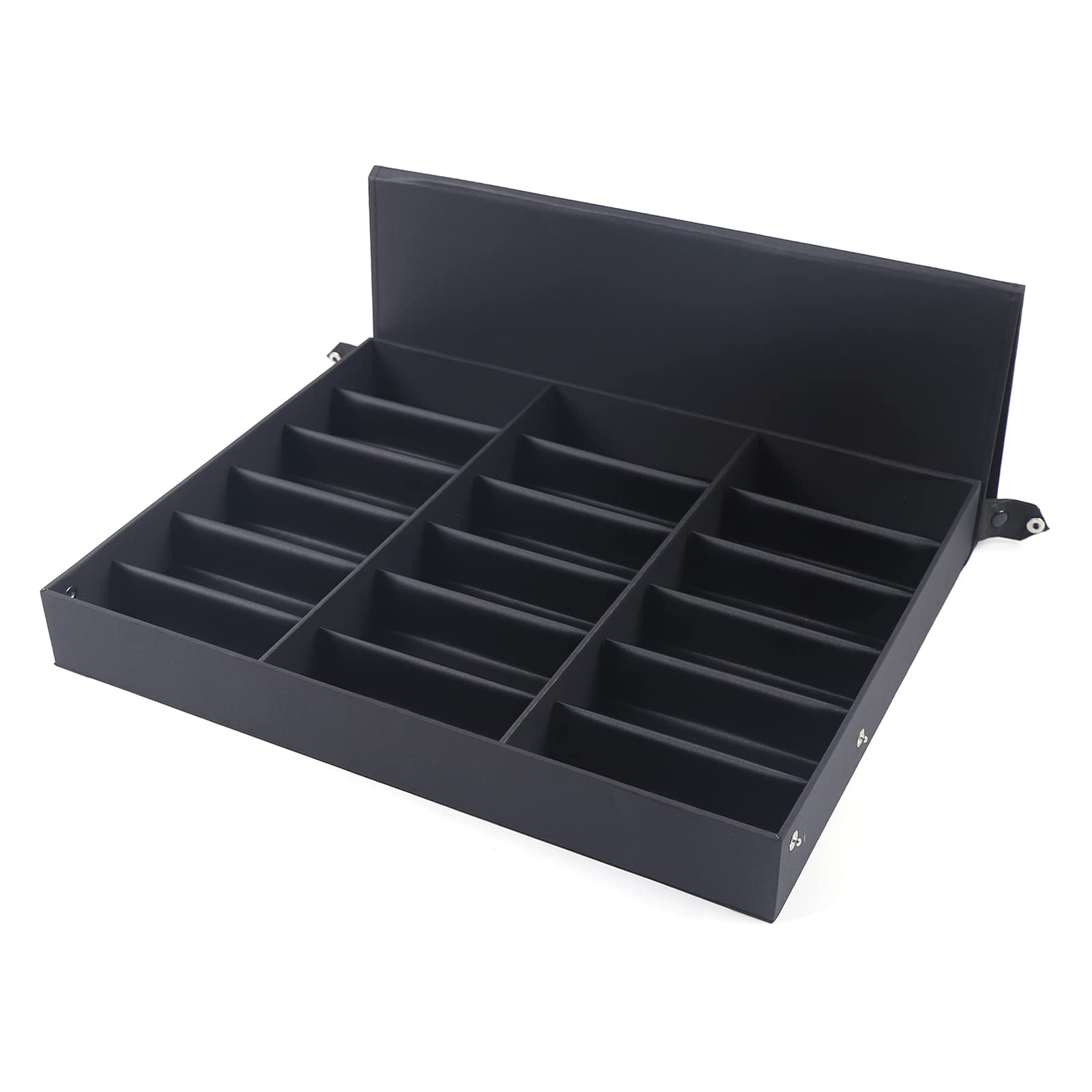 YIYIBYUS 18-Slot Sunglasses Display Case - Eyewear Organizer & Storage Tray for Jewelry, Watches - Black Stand Function - Perfect for Retail Stores, Boutiques & Home Organization