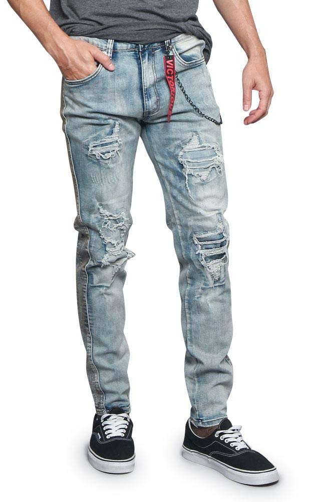 Victorious Distressed Ripped and Torn Streetwear Jeans for Women - Trendy High Waist Skinny Denim Pants for Casual Outfits & Urban Fashion