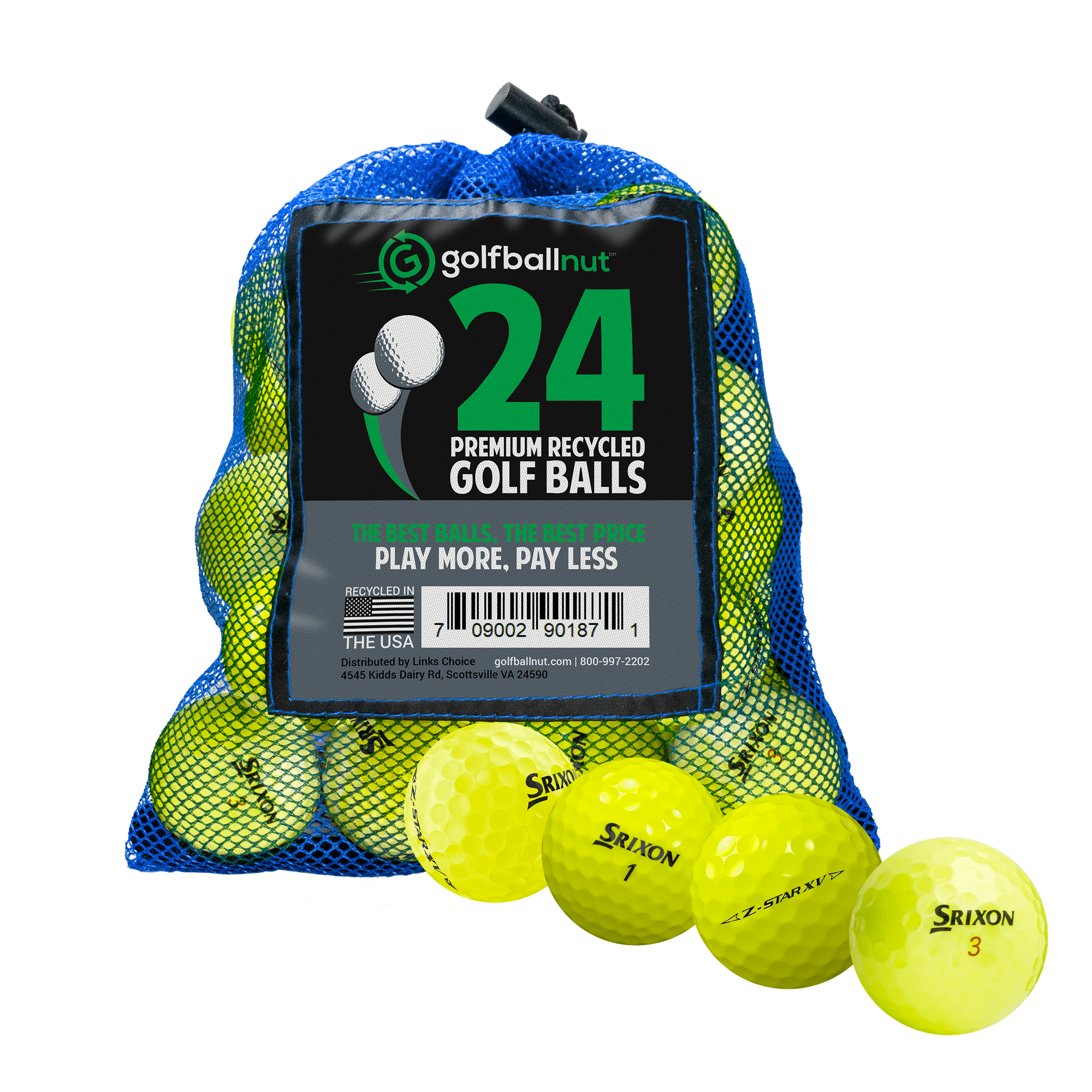 Premium Srixon Z Series Mixed Used Golf Balls - Eco-Friendly Bulk Mesh Bag for Practice & Training | Perfect for Driving Range, Backyard Practice & Golf Course Play