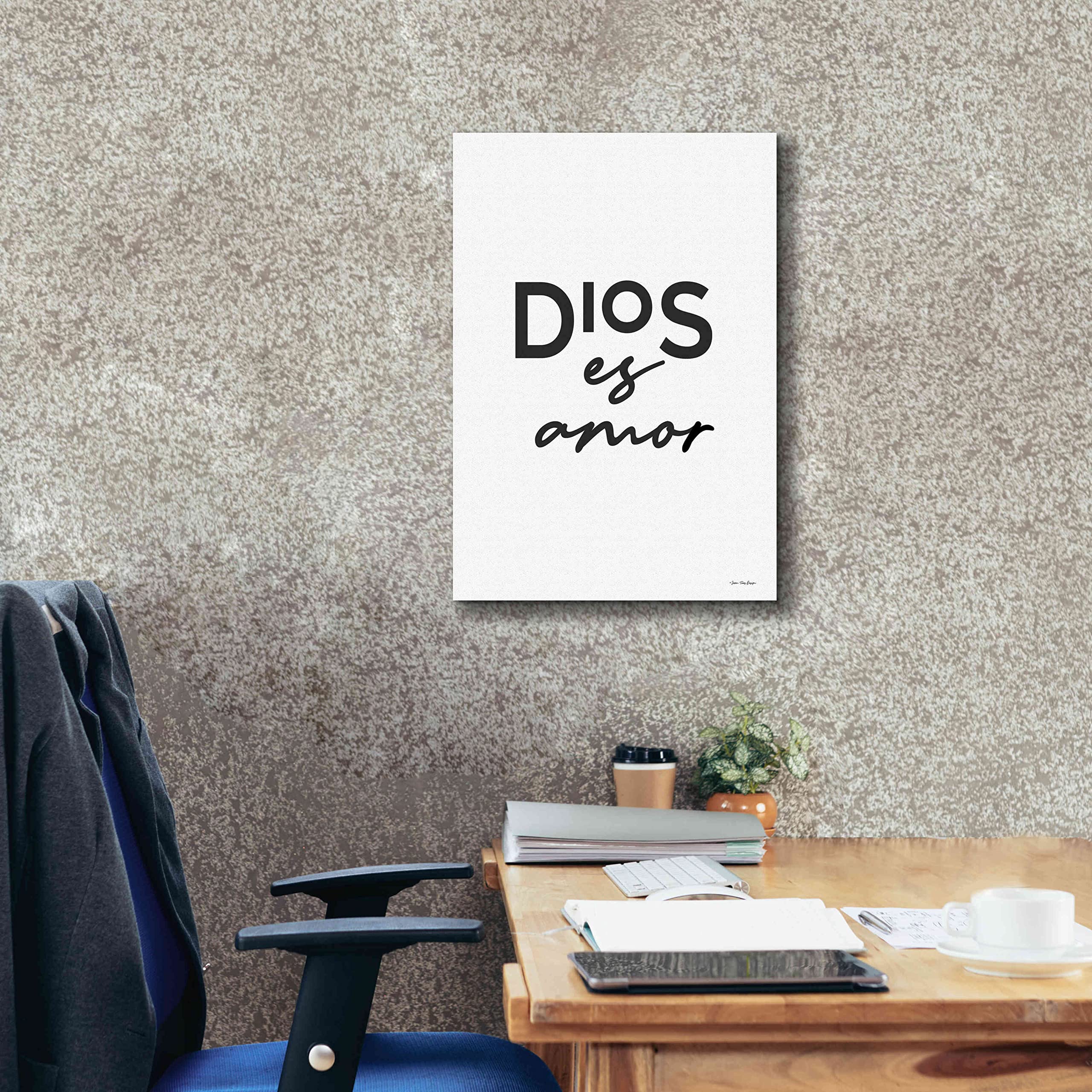 Epic Graffiti 'Dios es Amor' Spanish Religious Canvas Wall Art by Seven Trees Design - 18x26 Inch Giclee Print for Home Decor, Church & Office