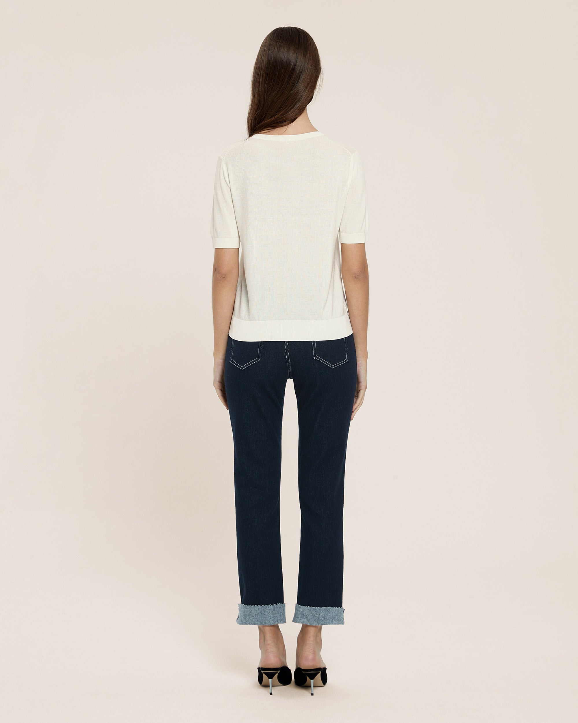 Silk Knit Crew Neck T-Shirt for Women - Soft & Breathable Summer Top - Perfect for Casual Wear, Layering & Office Outfits