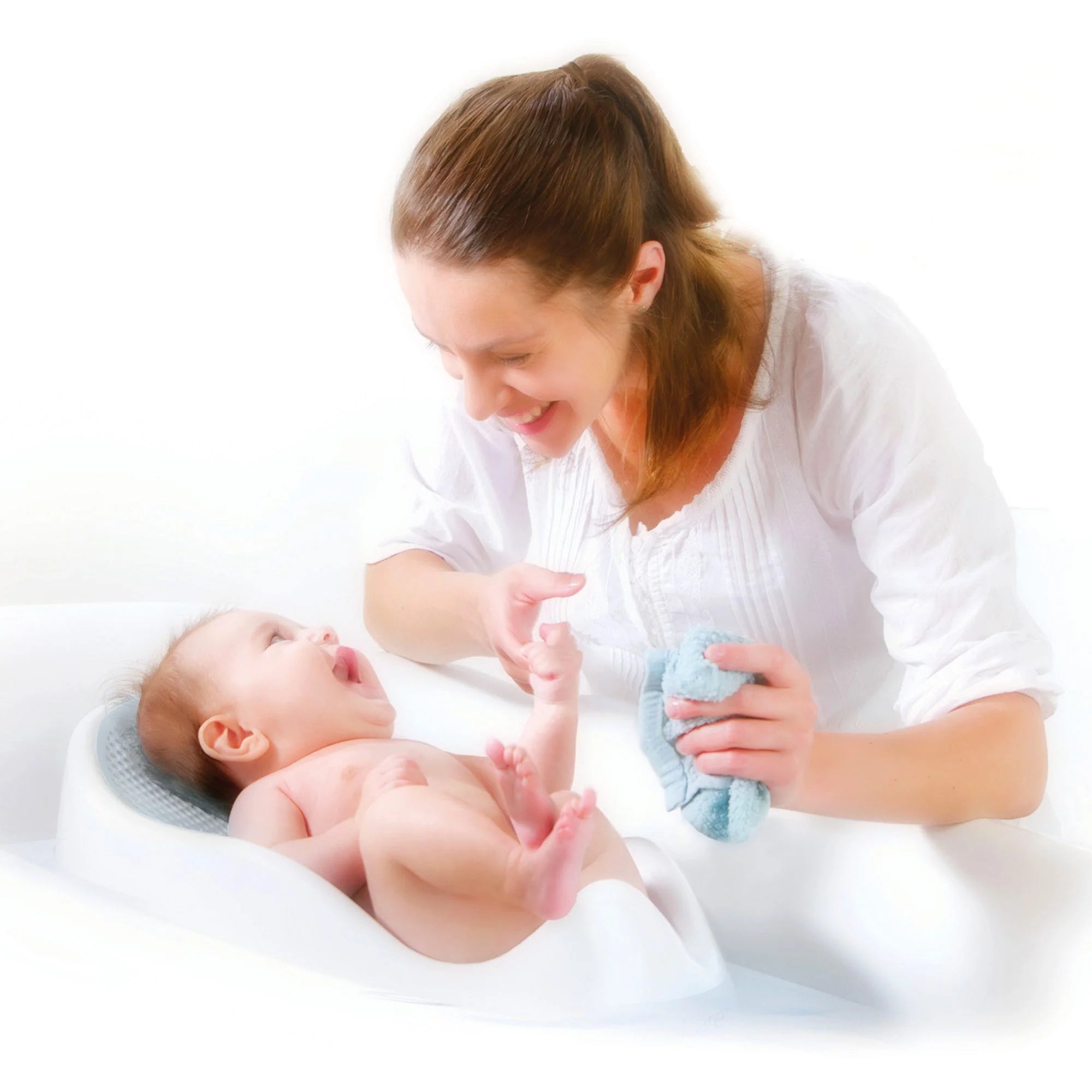 Angel Care Baby Bath Support - Soft Grey Infant Bathtub Seat for Newborns & Toddlers | Safe & Comfortable Bathing Aid for Home Use