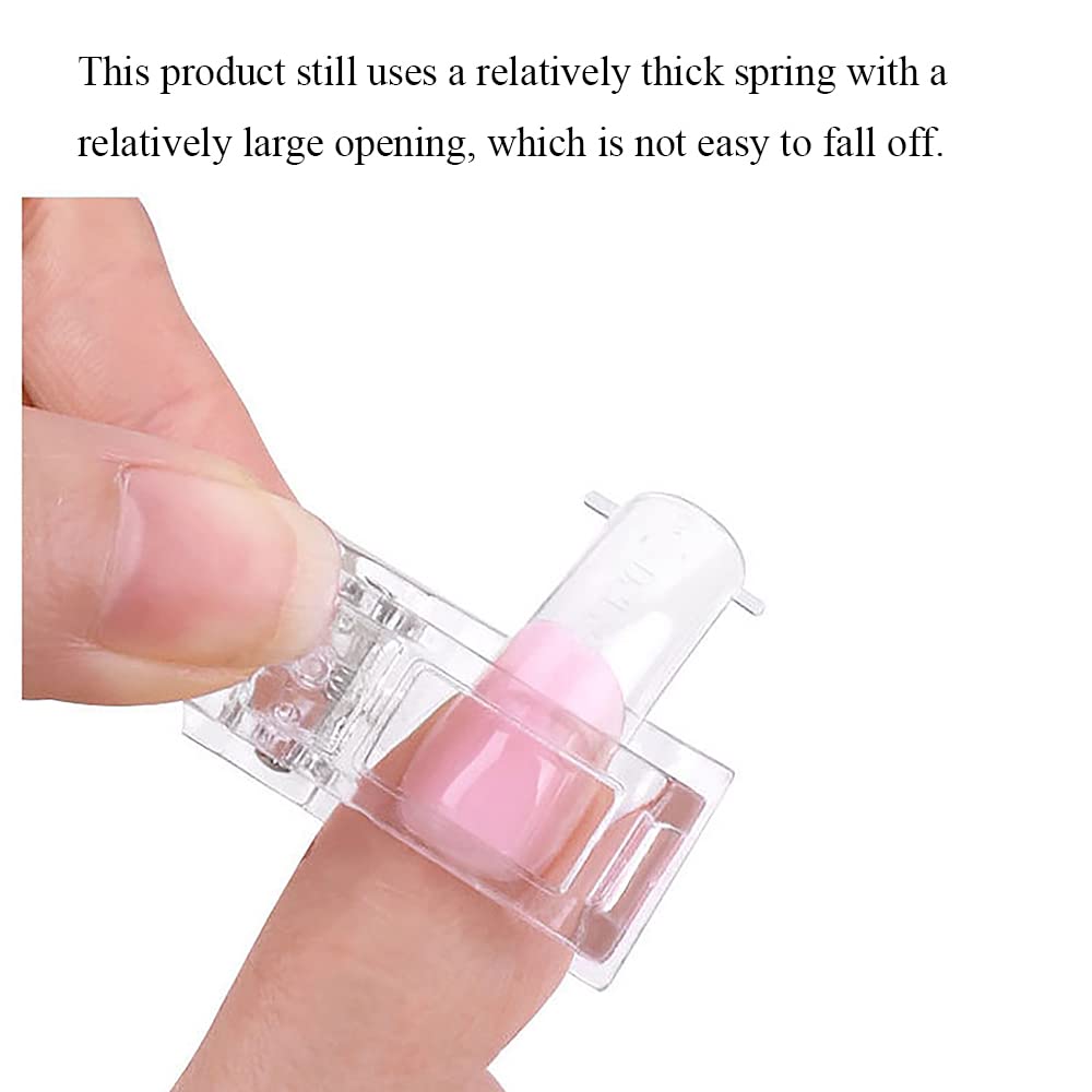 HAHIYO 5Pcs Clear Plastic Nail Tips Clips for Poly Gel Nail Extensions - Quick Building UV/LED Builder Clamps for DIY Nail Art, Manicure & Salon Use - Perfect for Home Nail Studio & Professional Nail Designs
