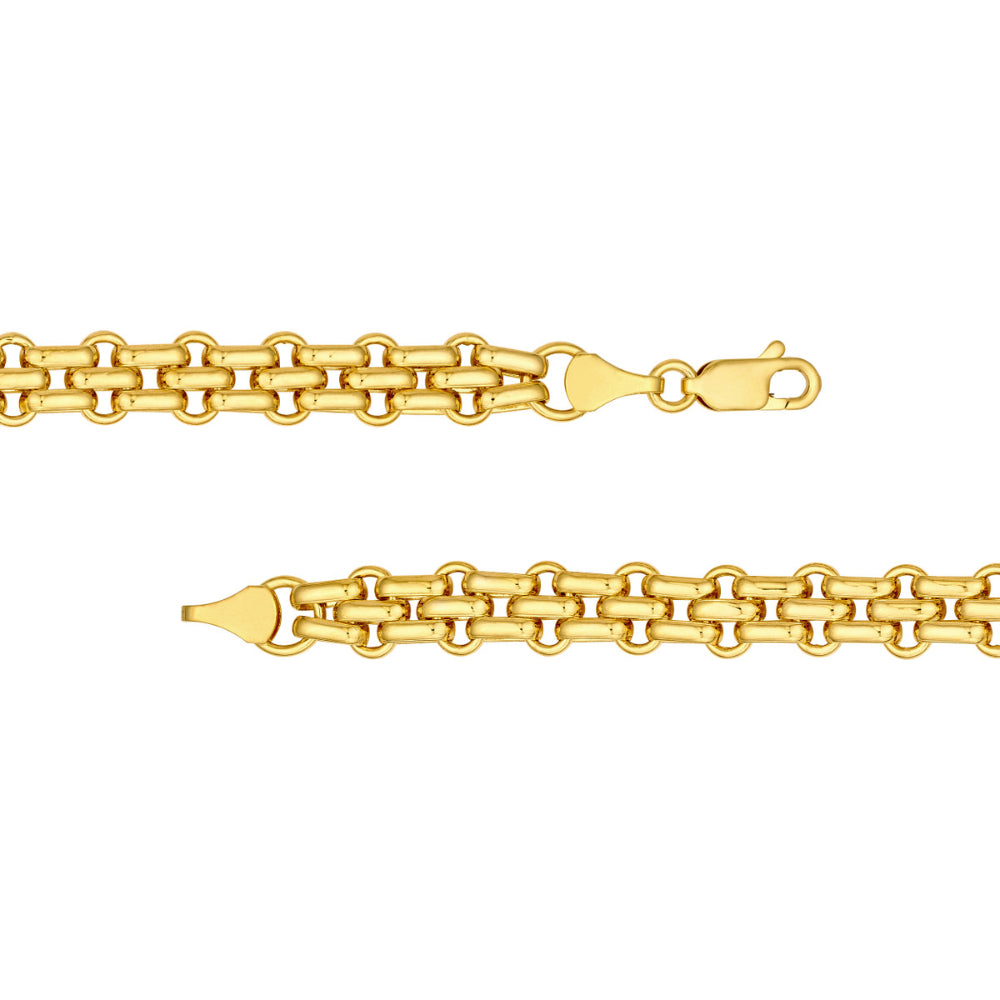 14K Gold Hollow Alternating Link Chain Necklace for Women - Dainty Layering Jewelry, Gift for Her, Perfect for Everyday Wear & Special Occasions