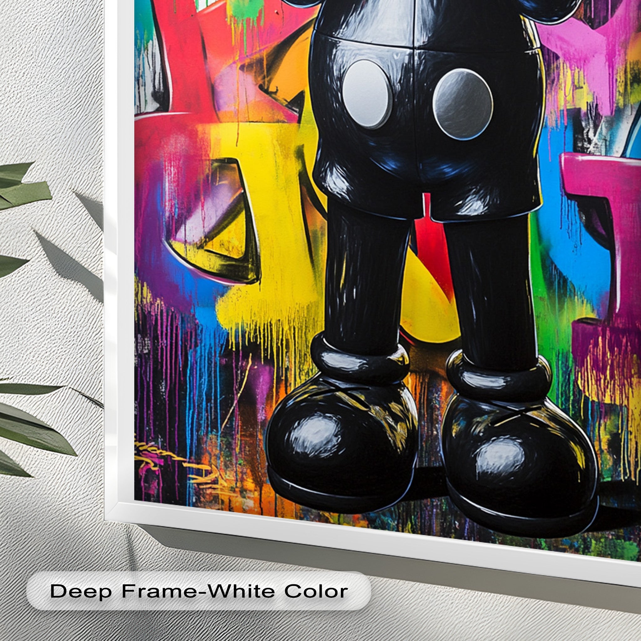 KAWS Oil Painting - Behind the Hands Wall Art | Modern Pop Art Home Decor for Living Room, Bedroom & Office