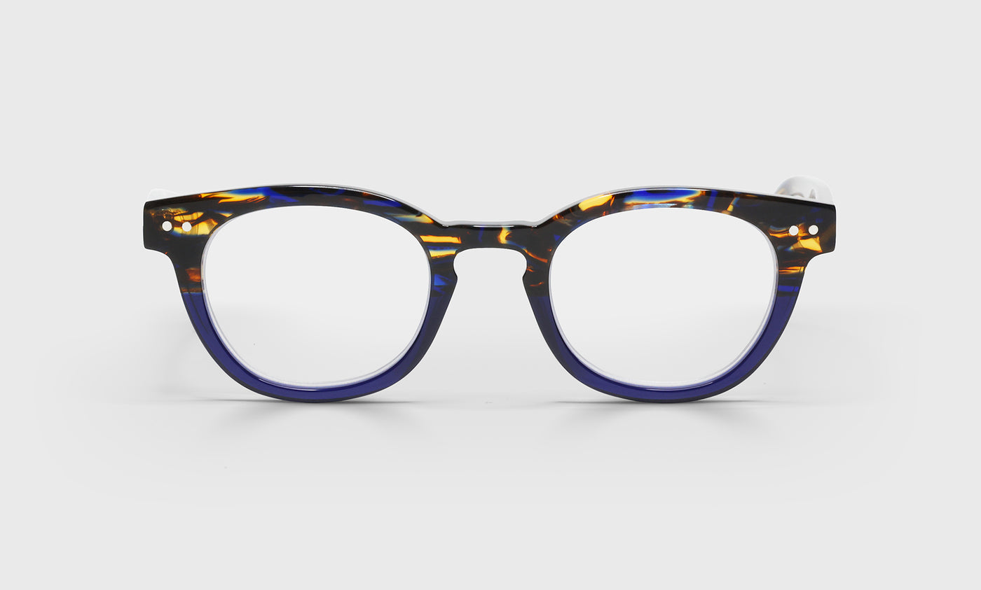 Waylaid Average Color 50 Tortoise & Navy Acetate Eyeglass Frames for Men and Women - Lightweight Comfortable Reading Glasses for Office, Driving, and Daily Use