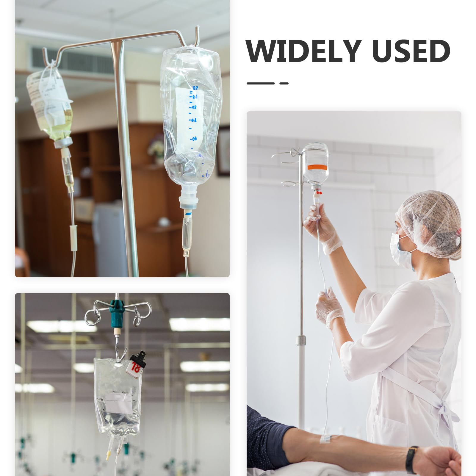 Portable IV Bag Hangers - Adjustable Drip Bag Holder Hooks for Hospital, Clinic & Home Use - Sturdy Stand Hooks for IV Fluids & Saline Bags (Set of 5) - Perfect for Medical Emergencies, Infusion Therapy & Patient Care