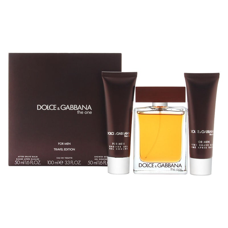 Dolce & Gabbana The One Men's 3-Piece Gift Set - 100ML Eau de Toilette Spray + 50ML Shower Gel + 50ML After Shave Balm | Perfect for Valentine's Day, Anniversary & Birthday Gifts for Him