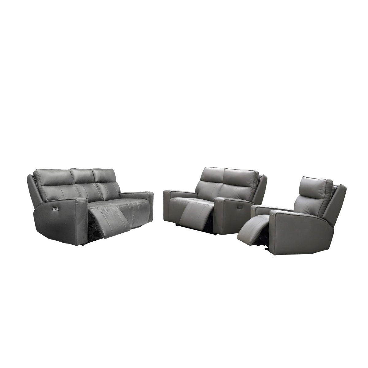 Chadwick Power Reclining Sofa - Modern Electric Recliner with USB Charging & Cup Holders - Perfect for Living Room, Home Theater & Relaxation